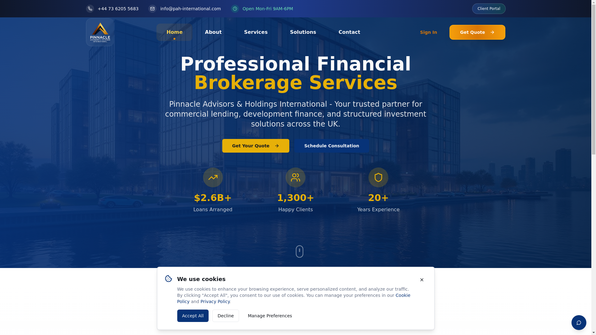 website screenshot of https://pah-international.pages.dev/