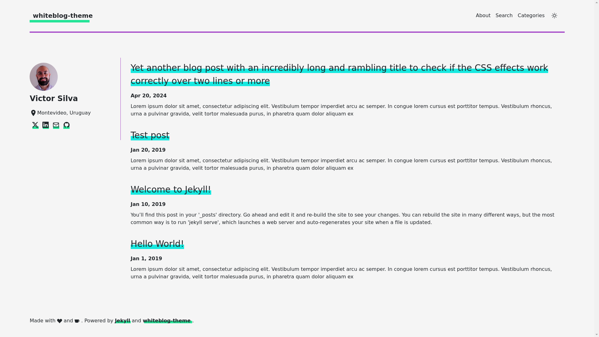 website screenshot of https://whiteblog-theme.victorsilva.com.uy/