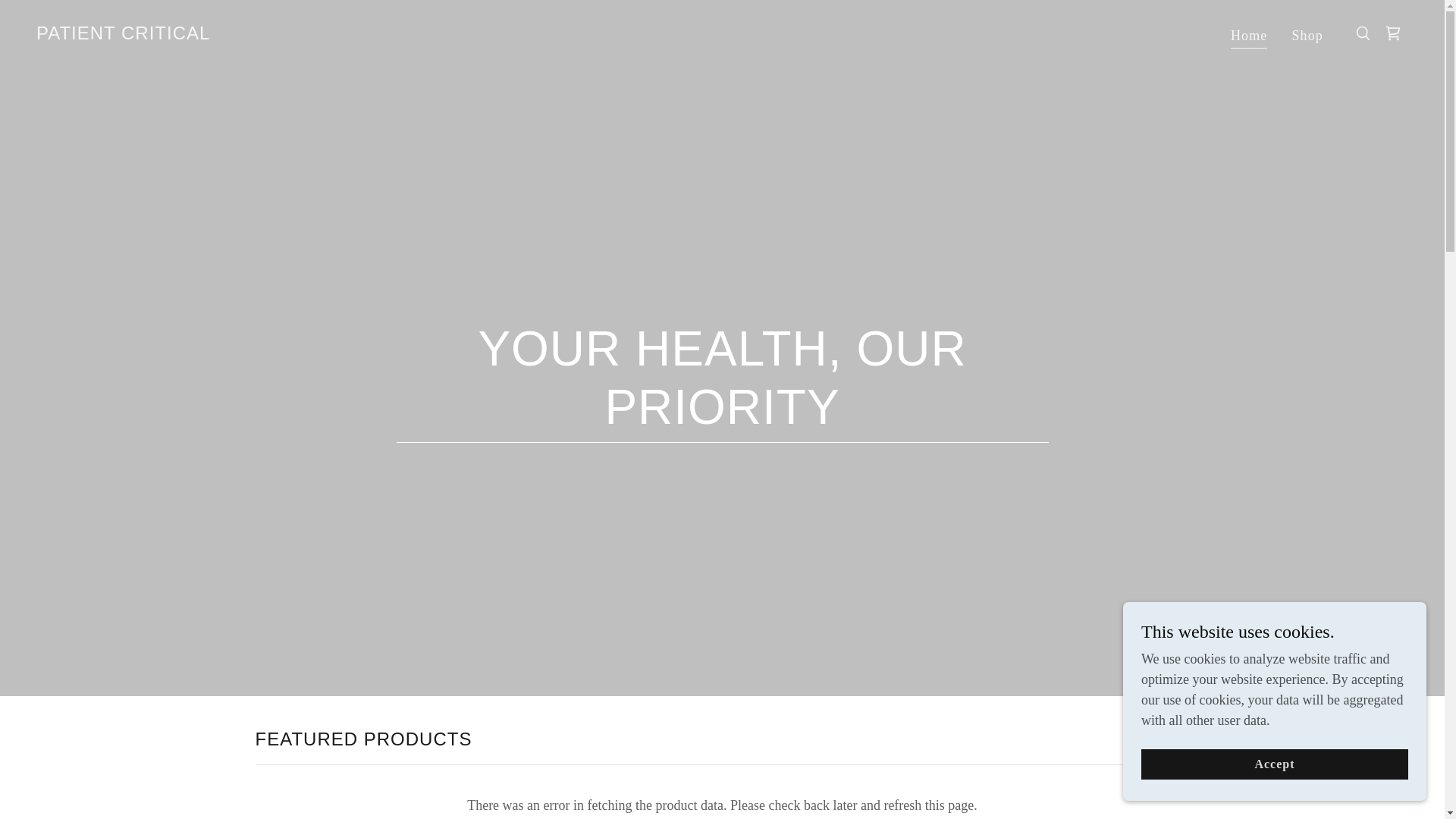 website screenshot of https://patientcritical.in/