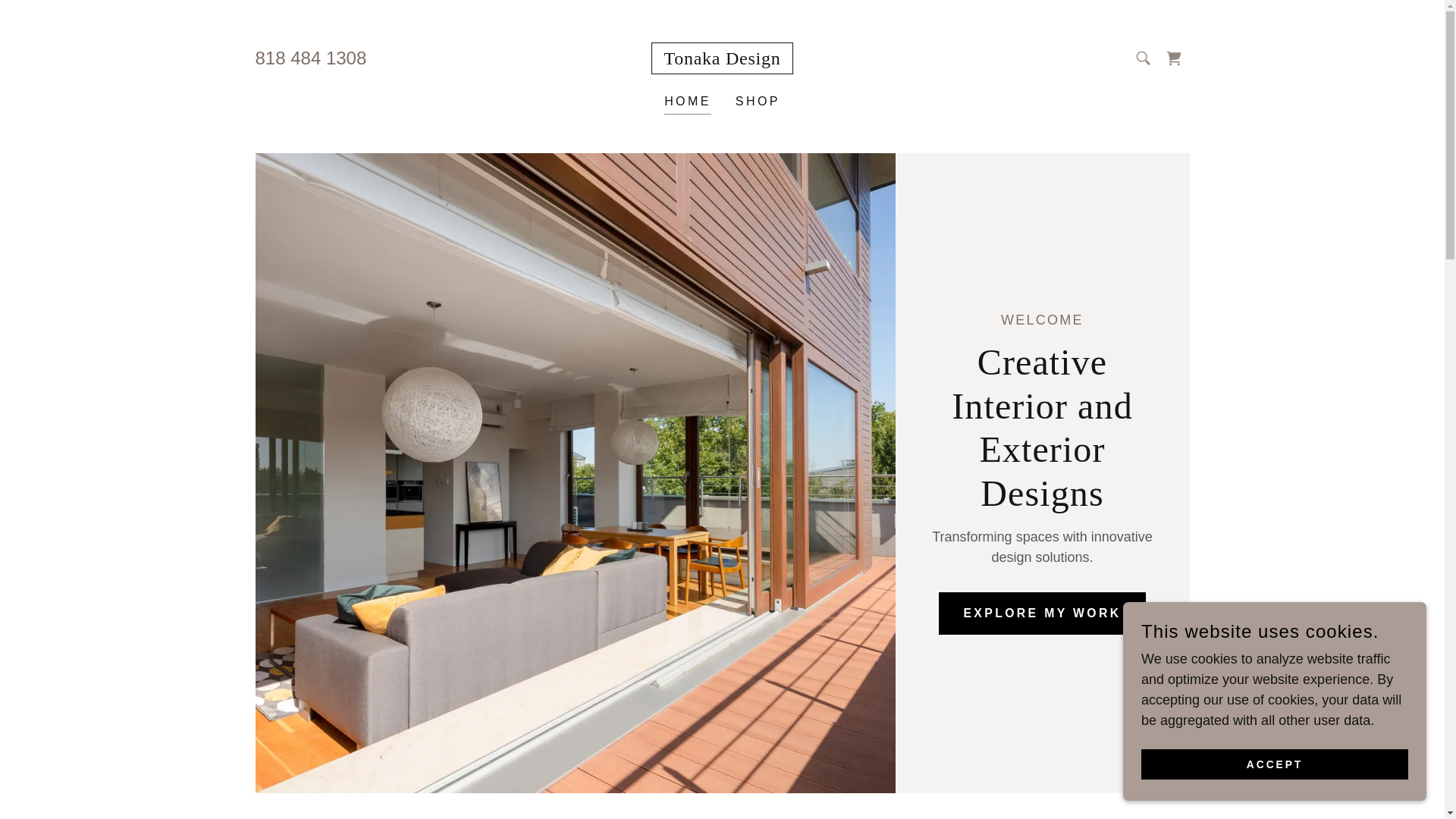 website screenshot of https://tonakadesign.com/