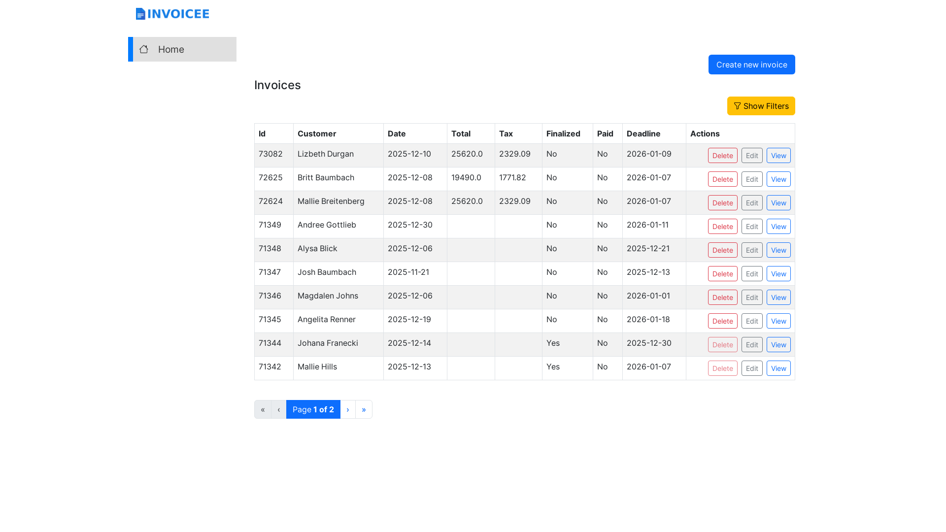 website screenshot of https://invoicee.pages.dev/