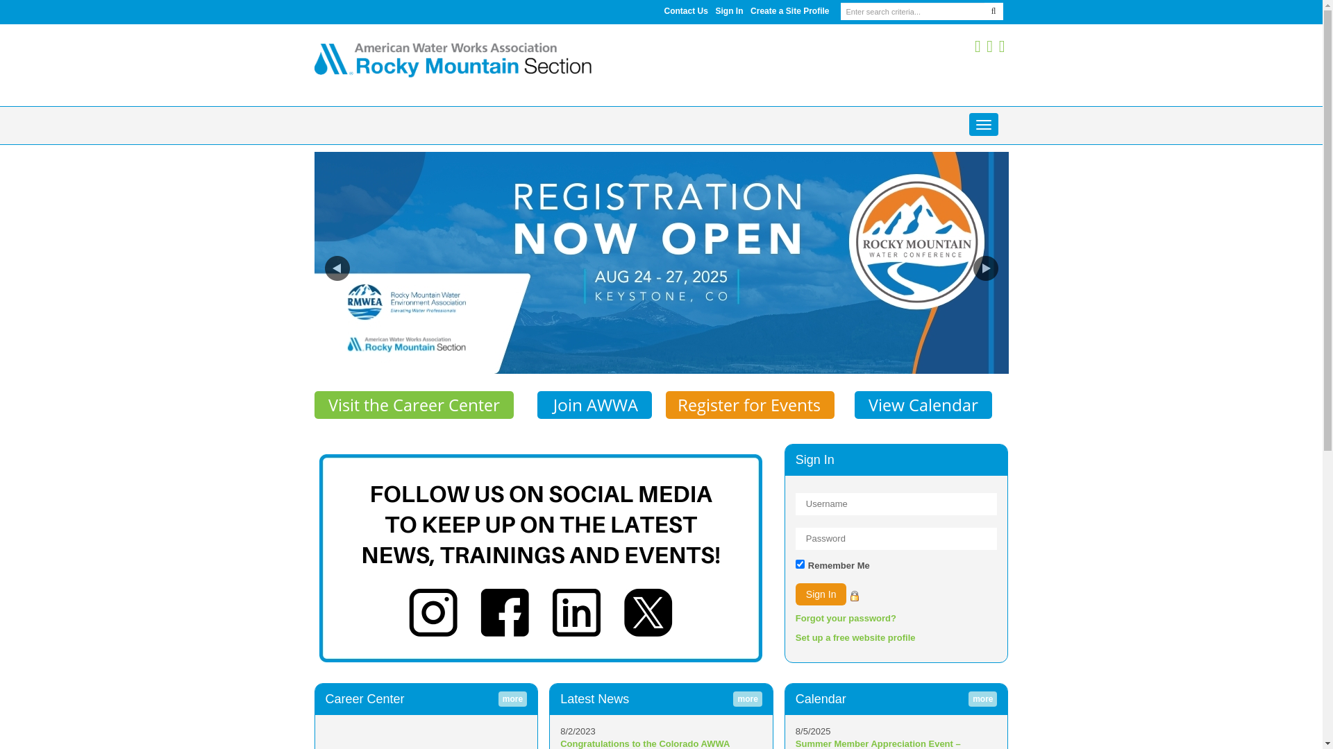 website screenshot of https://www.rmsawwa.org/