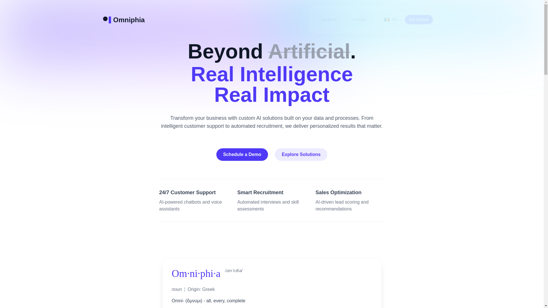 website screenshot of https://omniphia-website.pages.dev/
