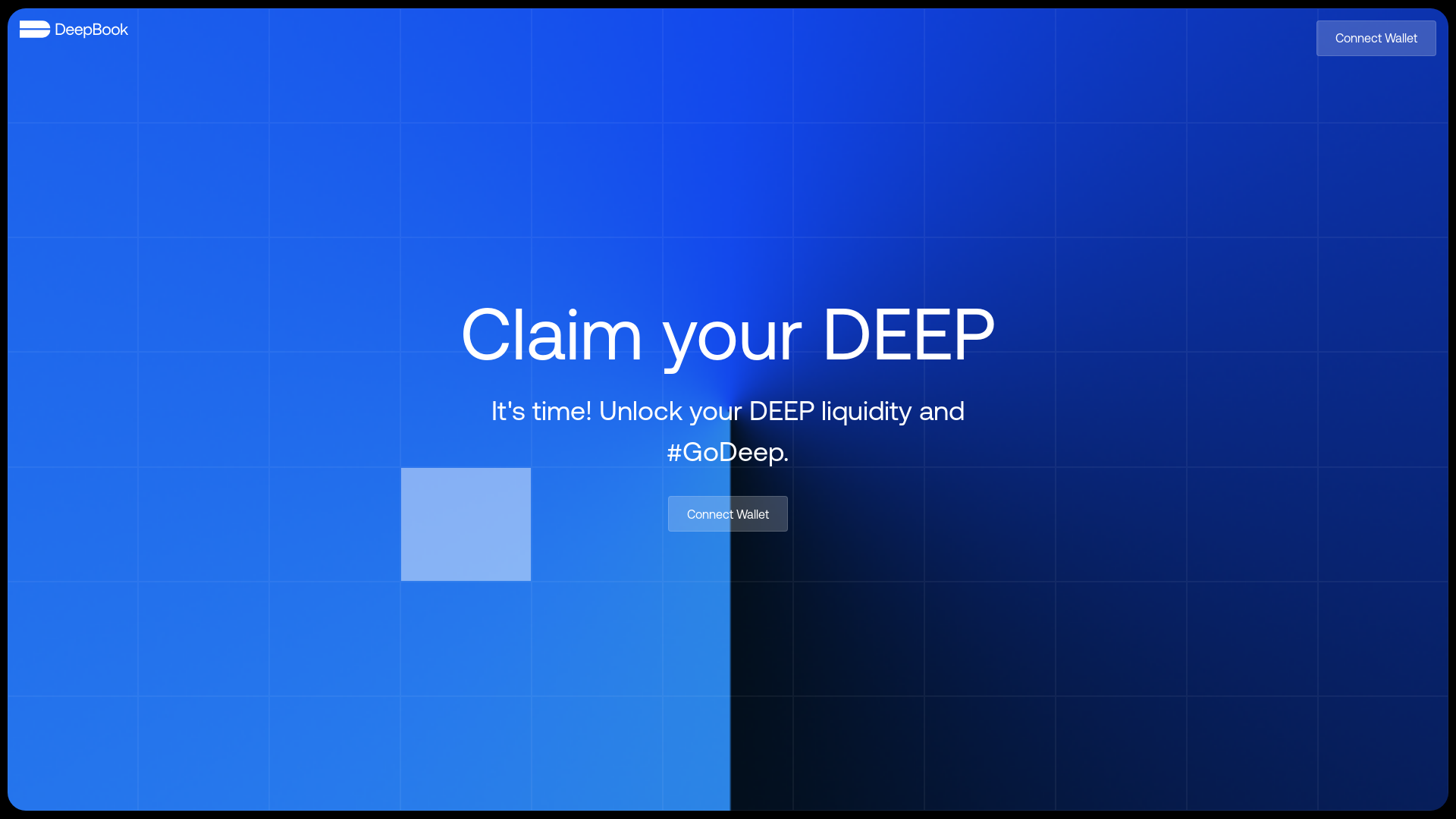 website screenshot of https://claim-deepbook.lol/