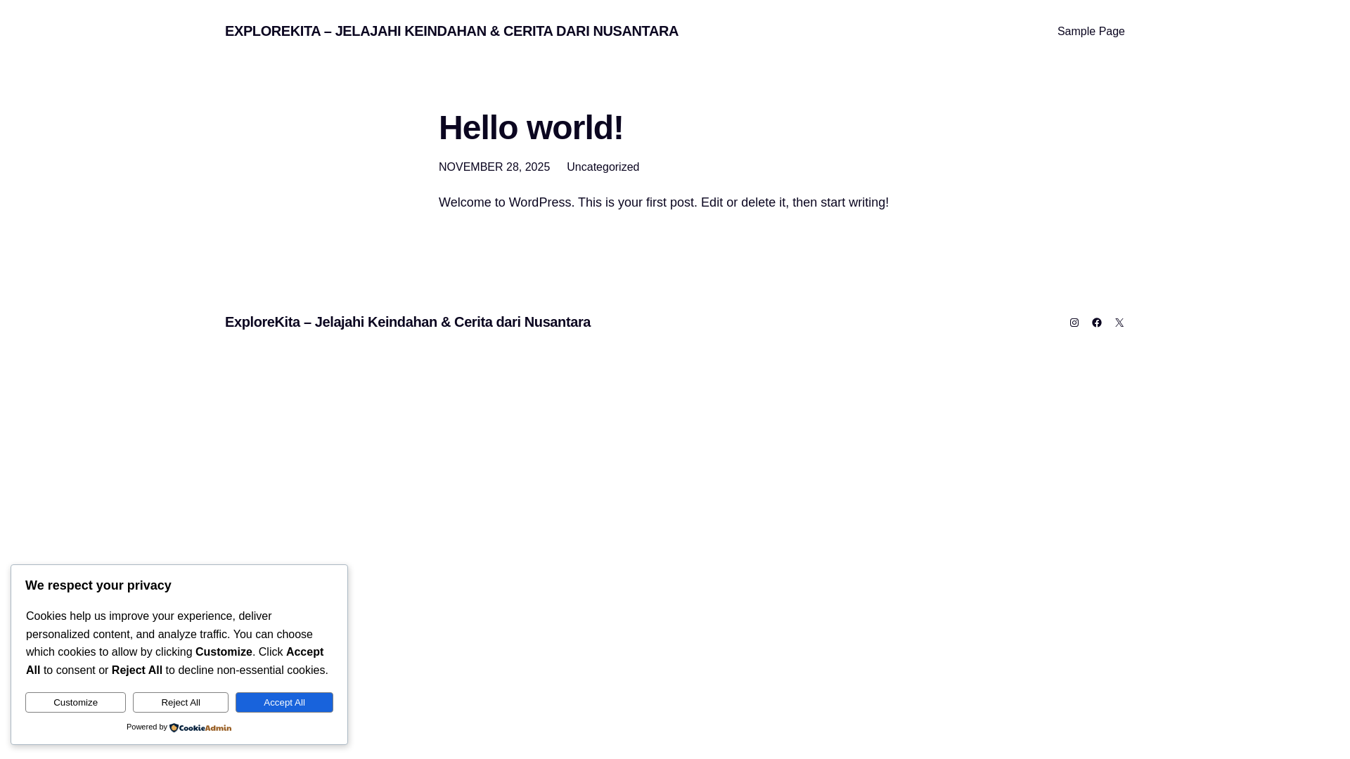 website screenshot of https://explorekita.id/
