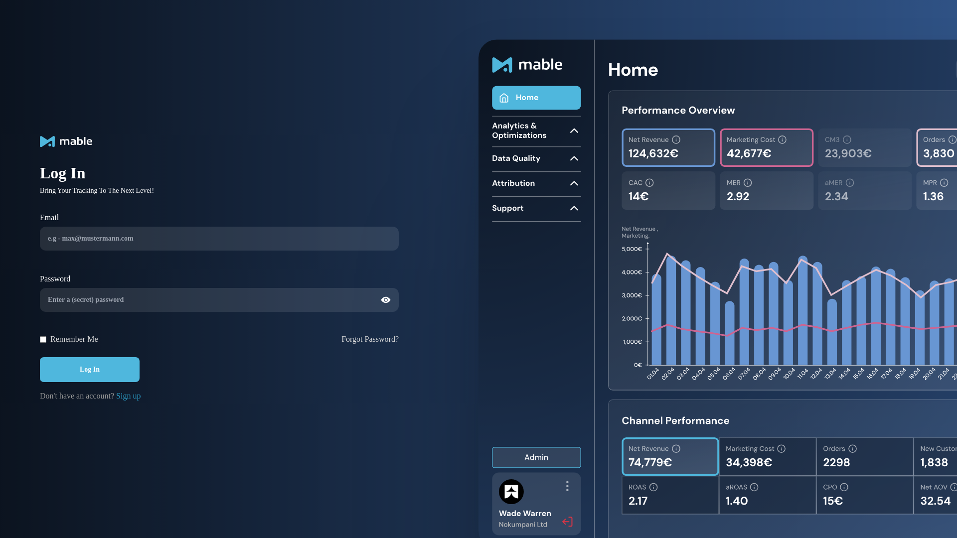 website screenshot of https://mable-new-dashboard.pages.dev/
