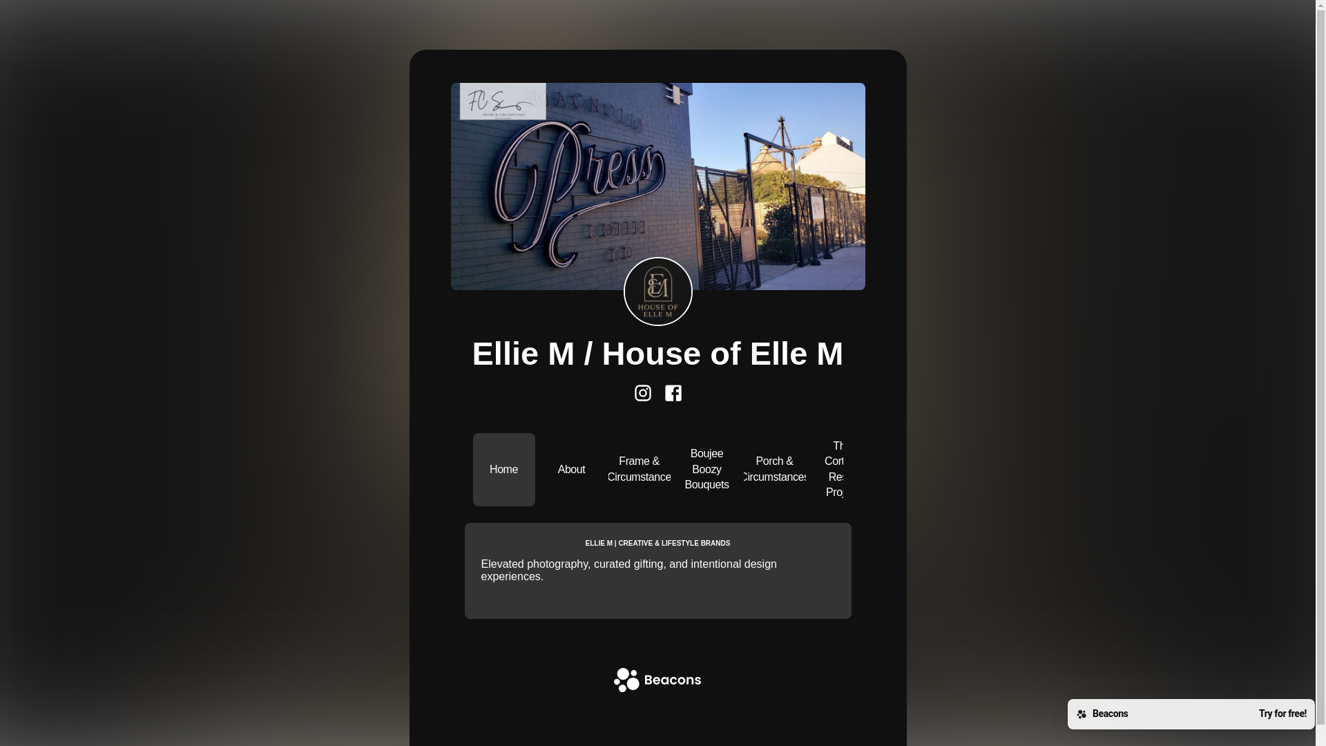 website screenshot of https://houseofellem.com/