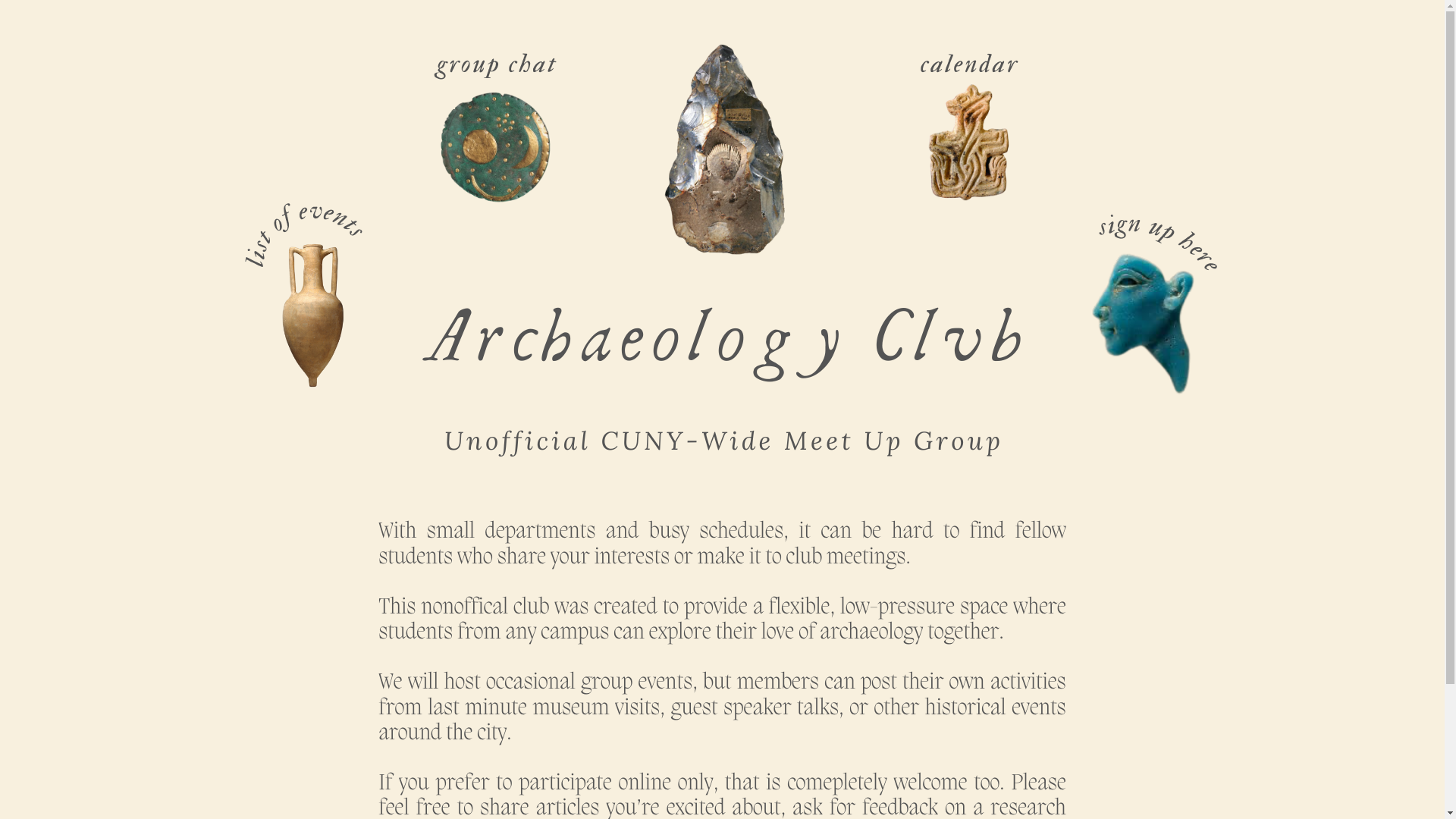 website screenshot of https://archaeoclub.me/