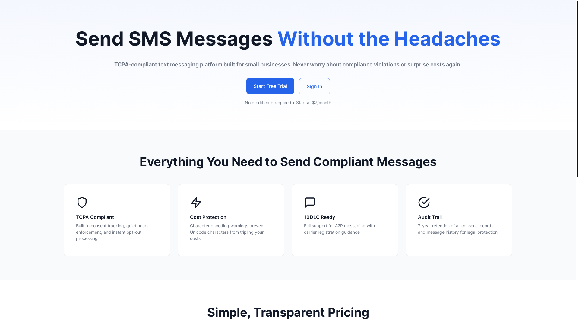 website screenshot of https://headache-free-messages.pages.dev/