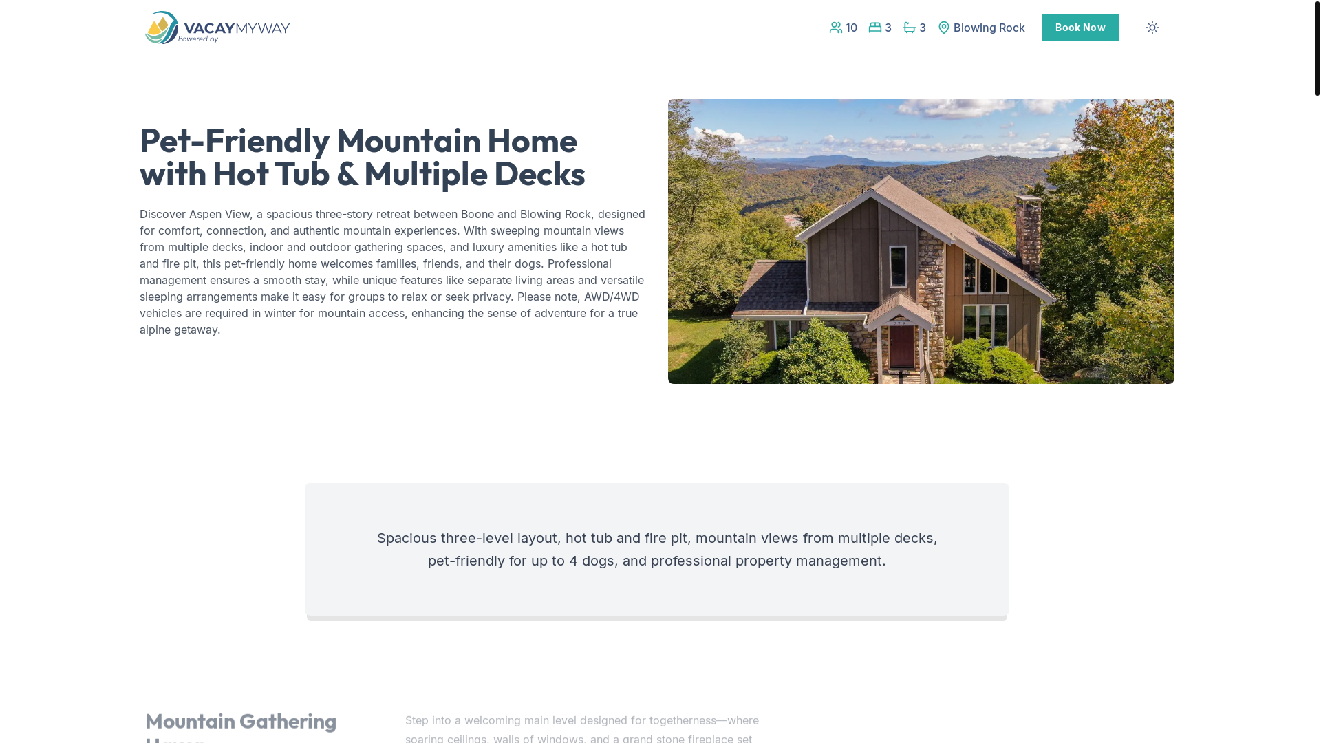 website screenshot of https://firecrest.villas/