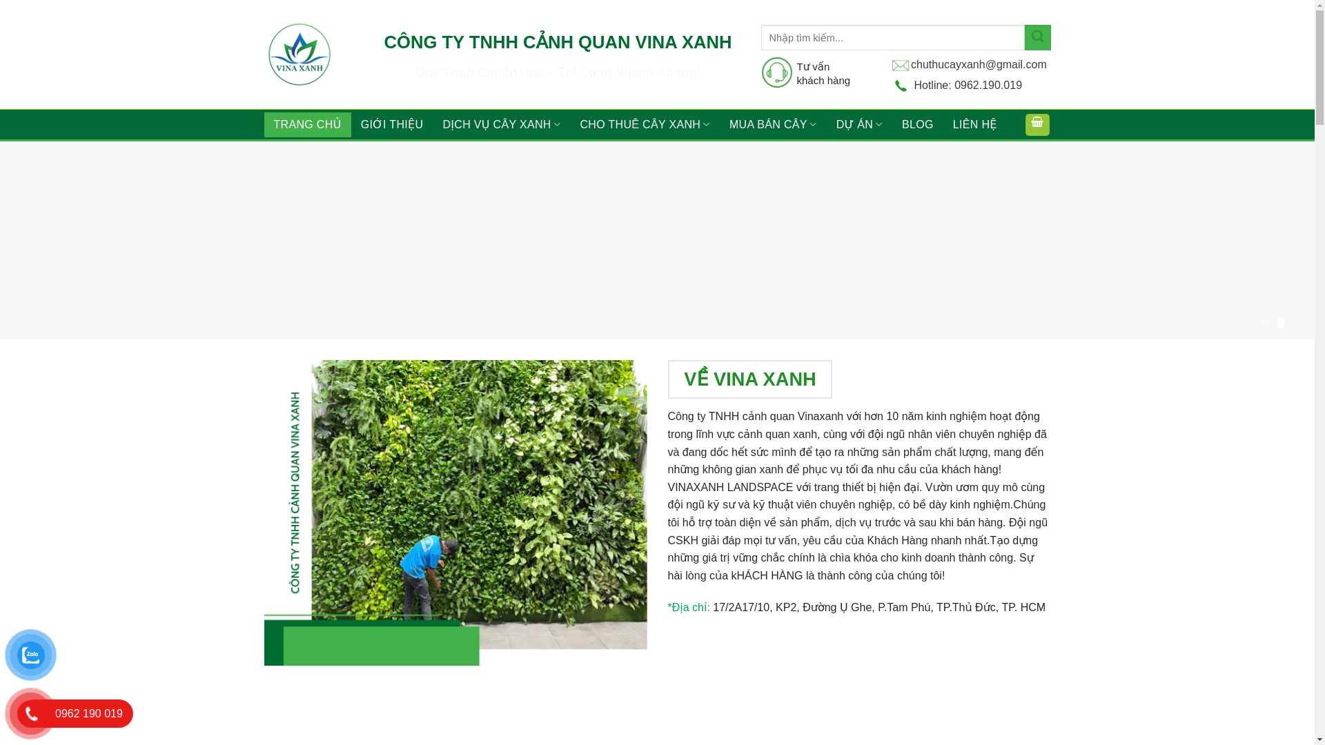 website screenshot of http://www.vinaxanh.com/