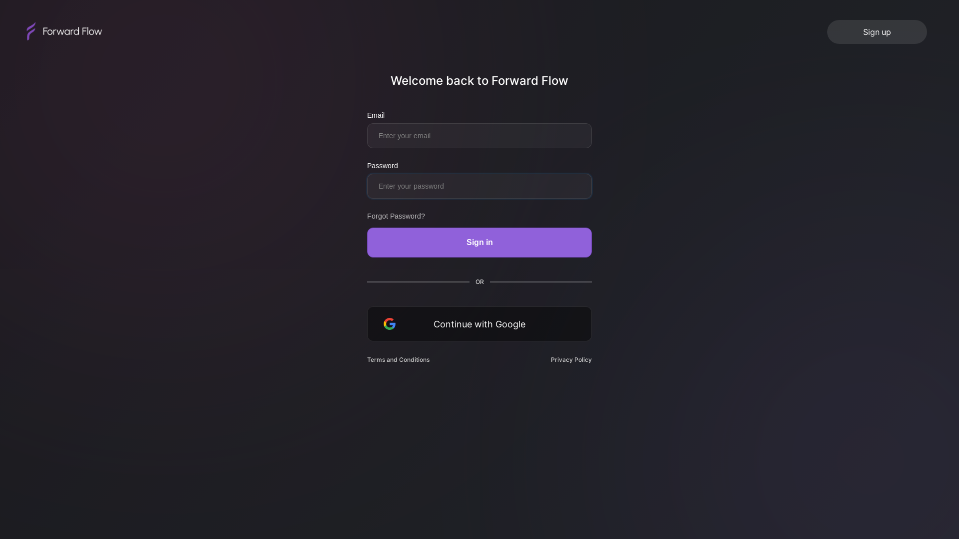 website screenshot of https://forward-flow-dashboard-react-app-development.pages.dev/