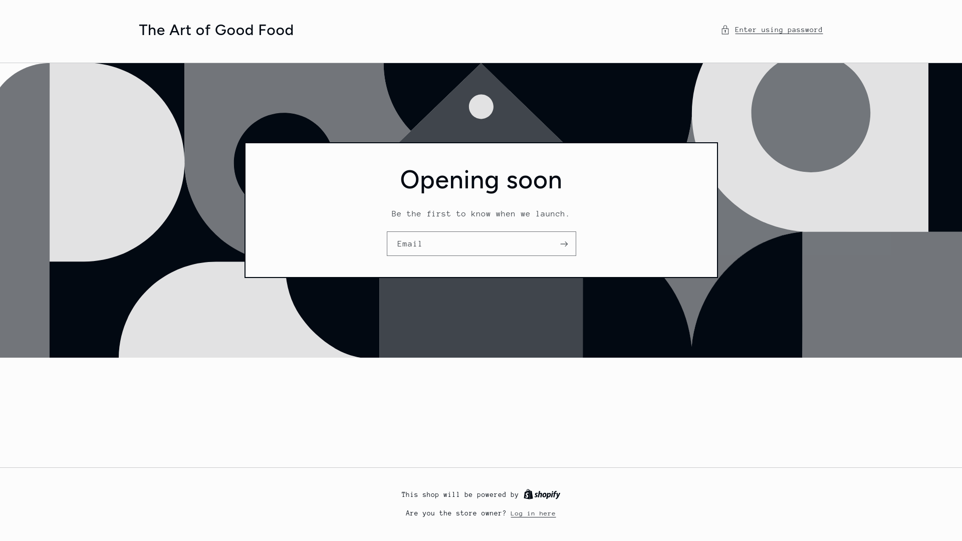 website screenshot of https://theartofgoodfood.shop/