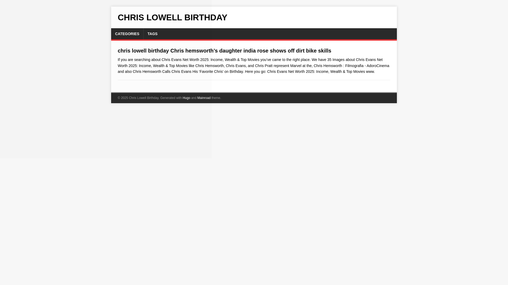 website screenshot of https://chris-lowell-birthday.pages.dev/