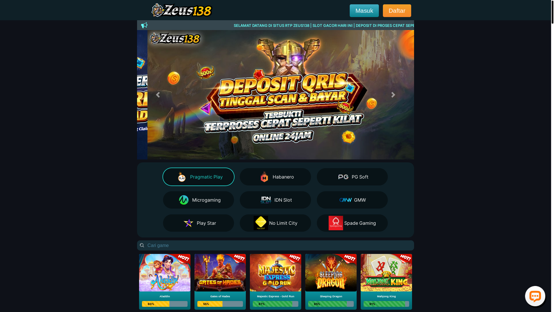 website screenshot of https://rtpzeus138tanah.com/