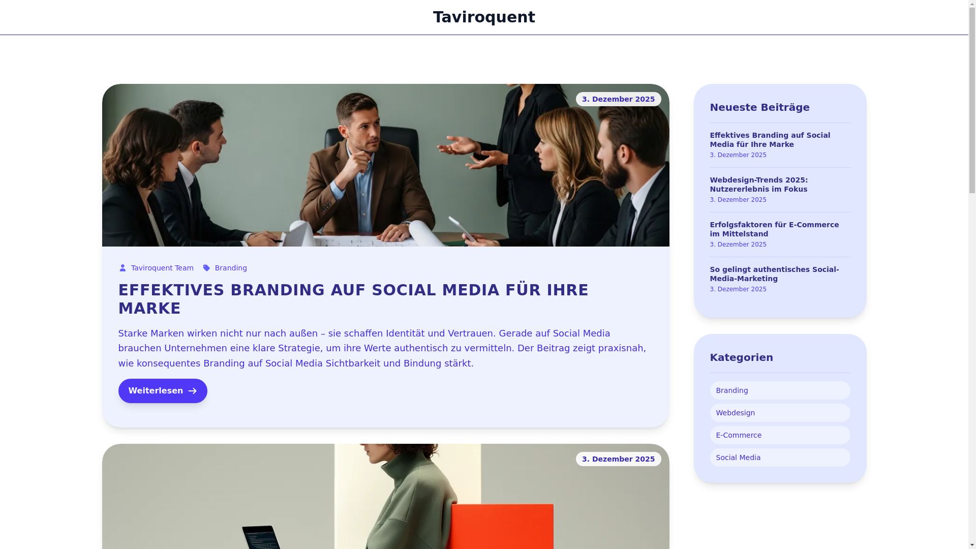 website screenshot of https://taviroquent.sbs/