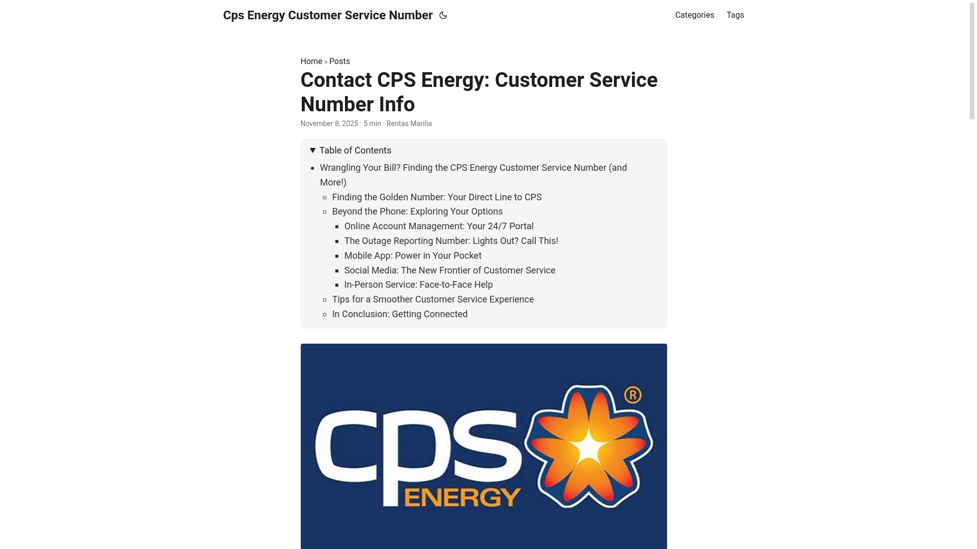 website screenshot of https://cps-energy-customer-service-number.pages.dev/