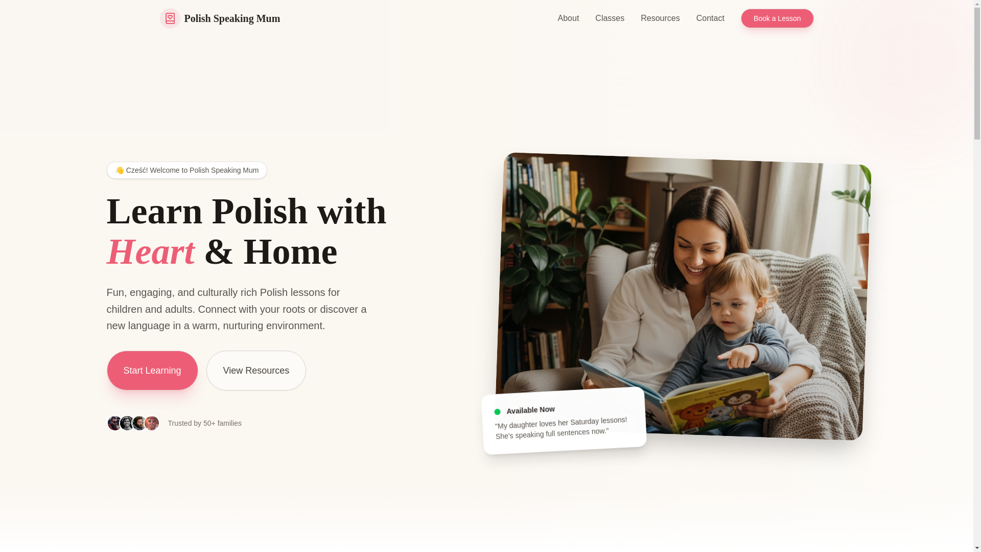 website screenshot of https://polishspeakingmum.com/