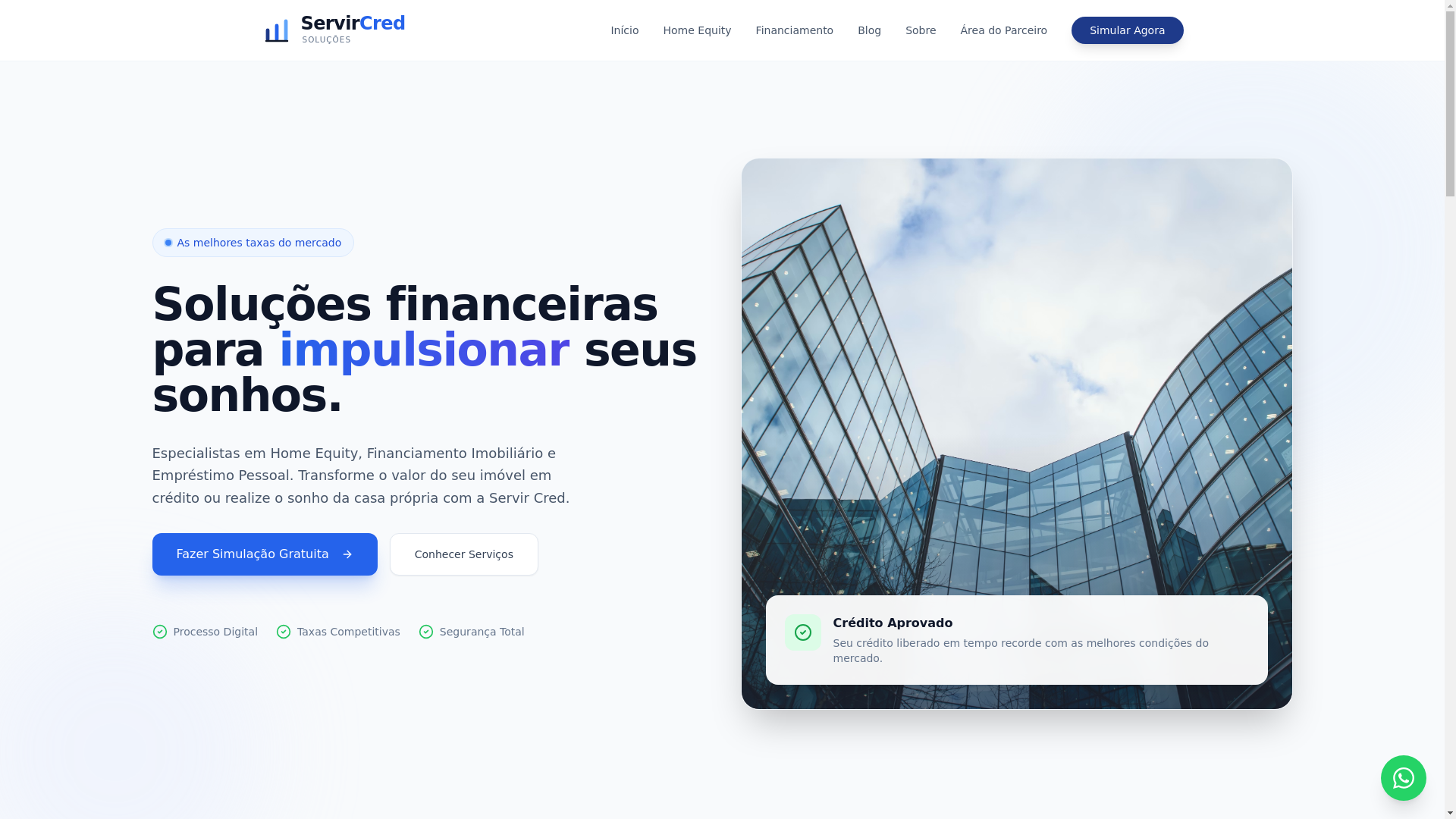 website screenshot of https://servircred.com.br/