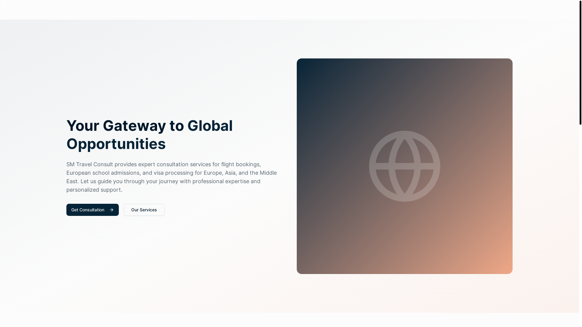website screenshot of https://smtravelconsult.com/