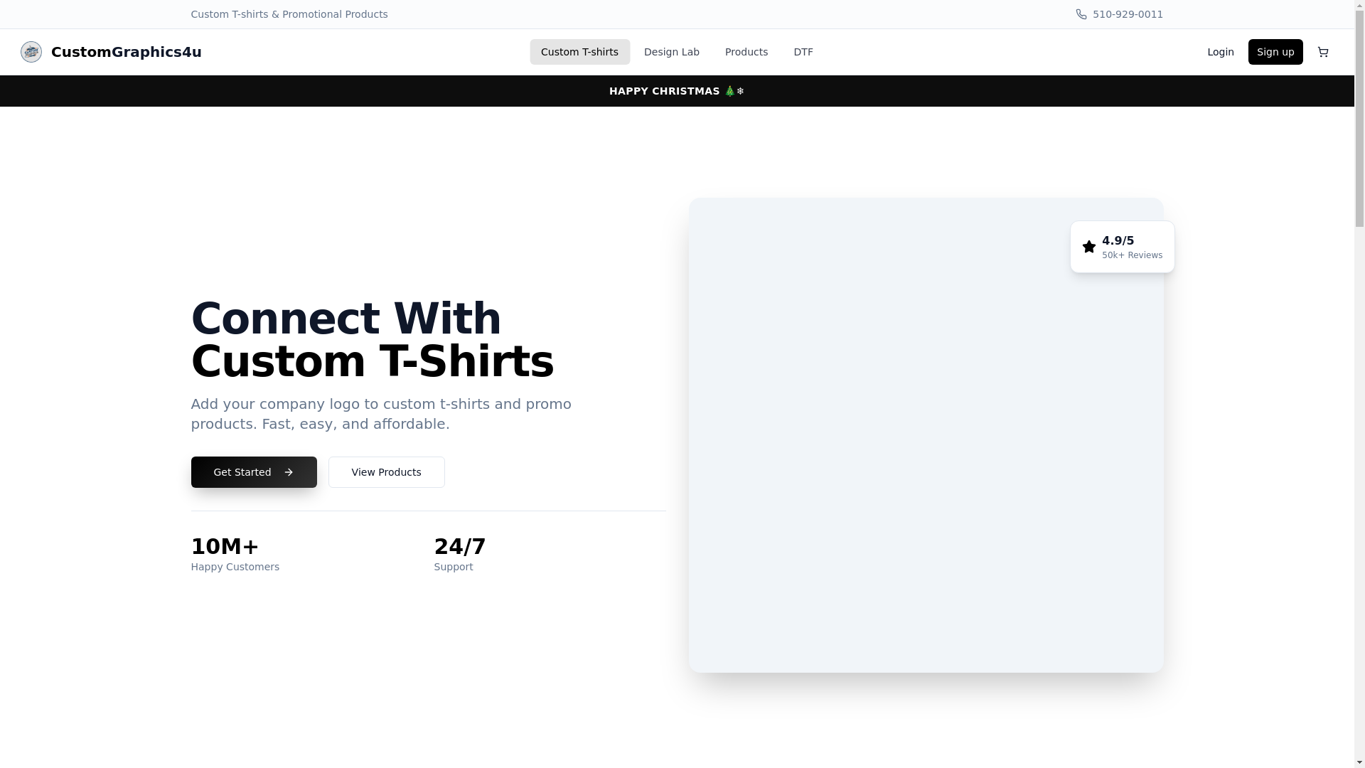 website screenshot of https://customgraphics4u.com/