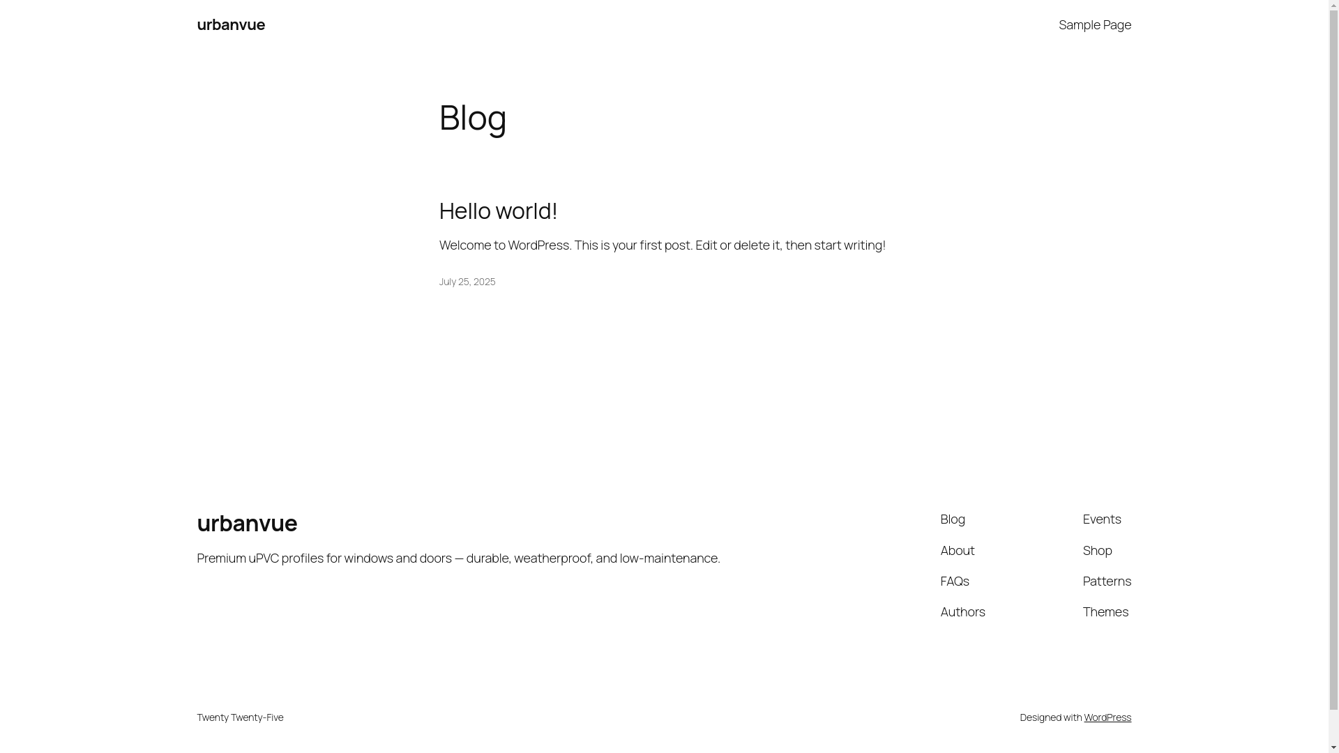 website screenshot of https://urbanvueupvcprofiles.com/