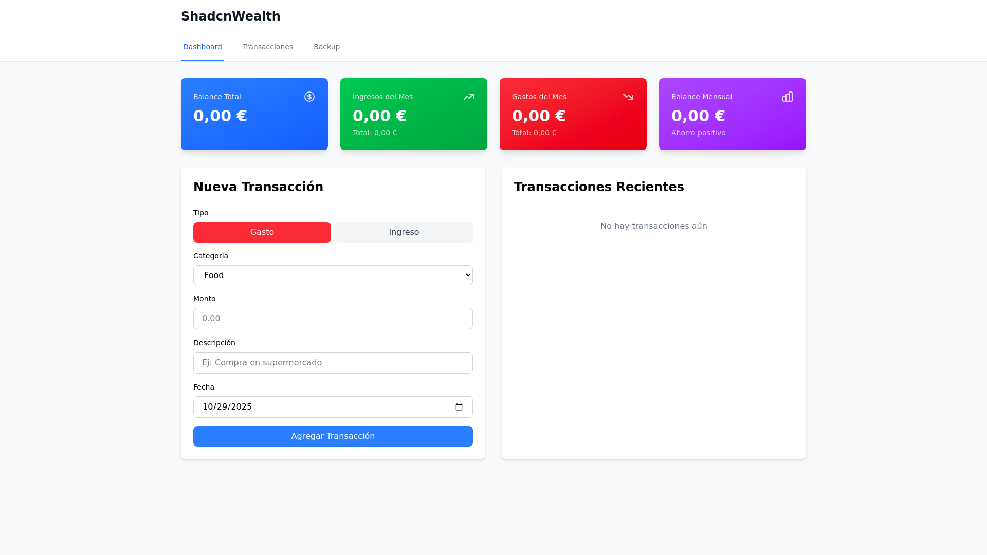website screenshot of https://shadcnwealth.pages.dev/