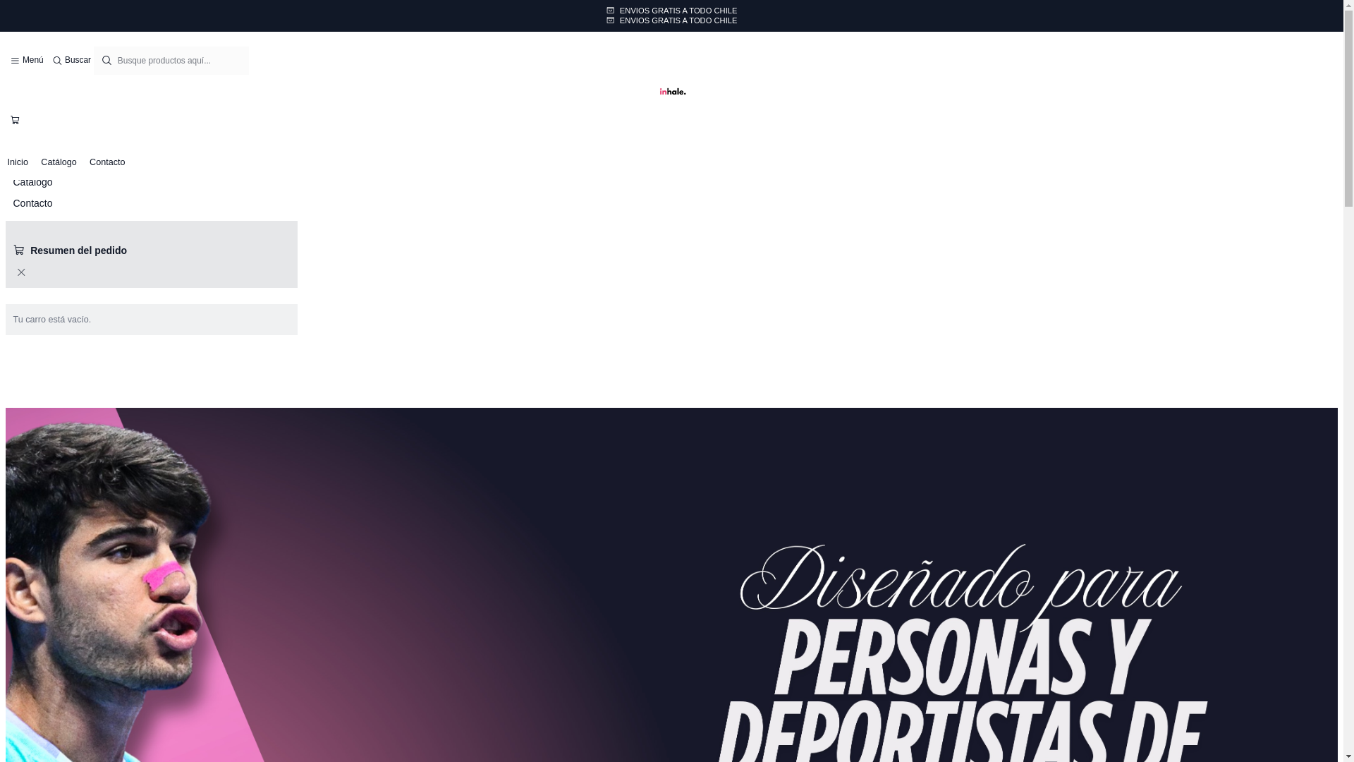 website screenshot of https://inhaleair.cl/