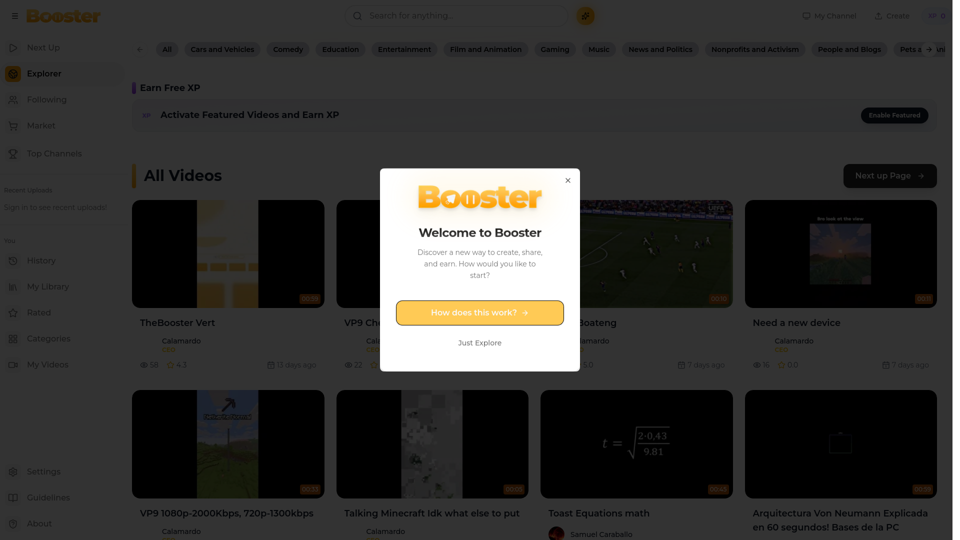 website screenshot of http://boostervideos.net/