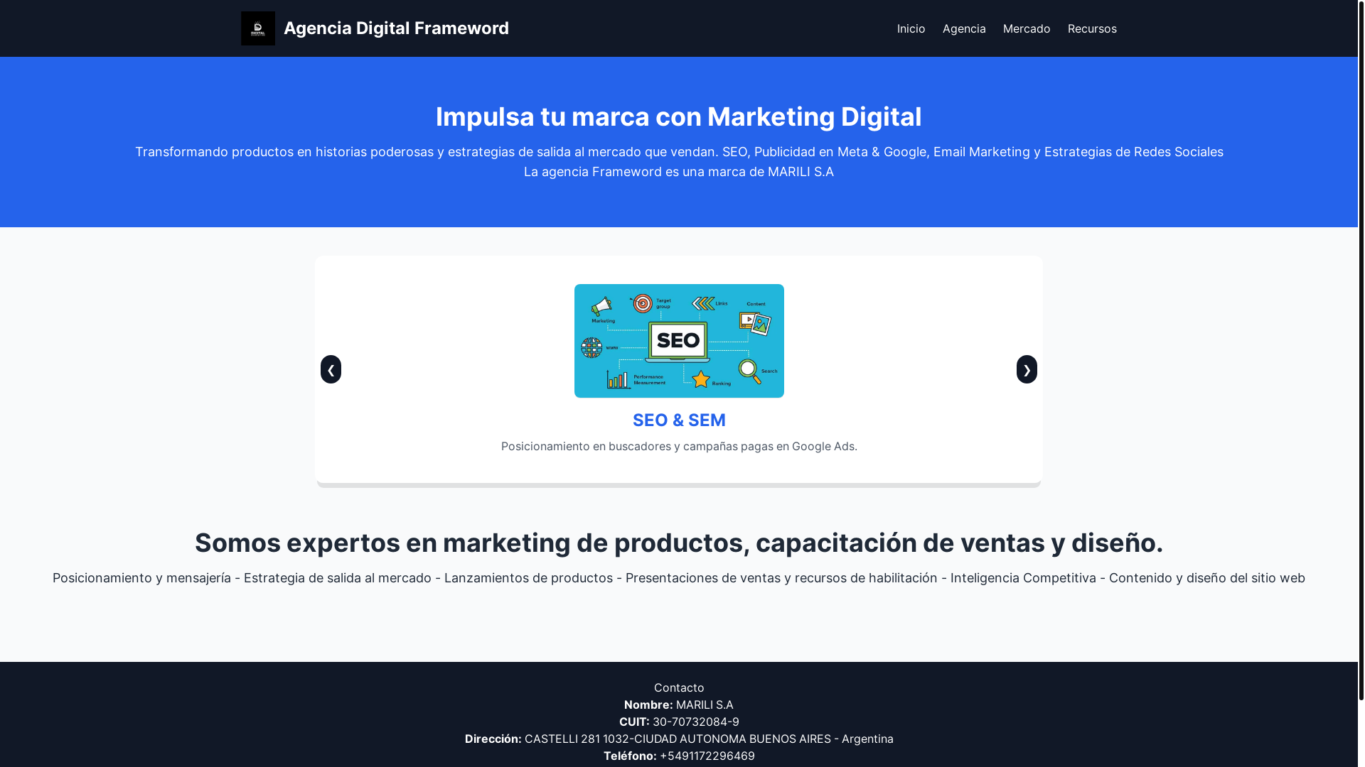 website screenshot of https://frameword.shop/