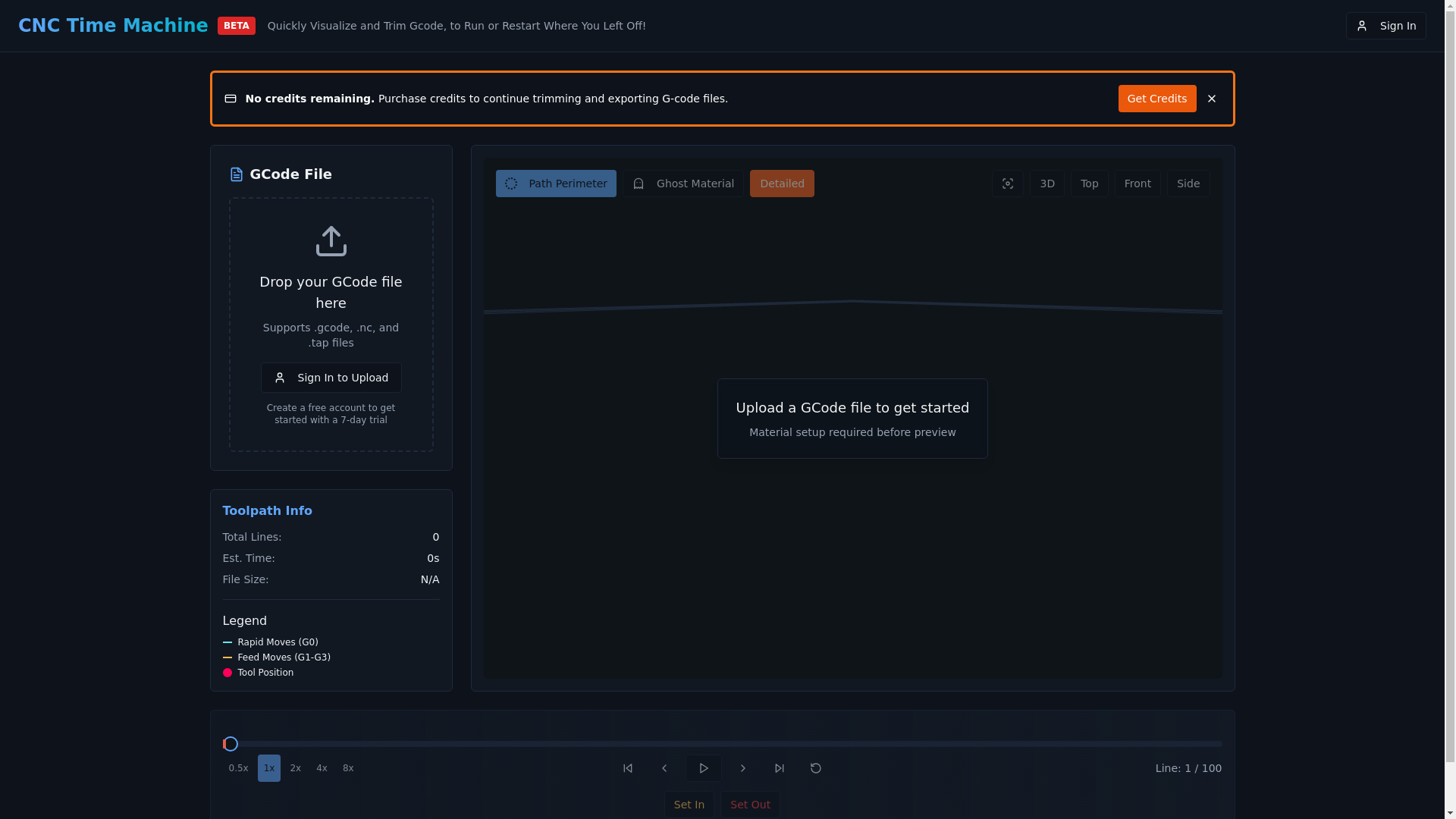 website screenshot of https://cnctimemachine.com/