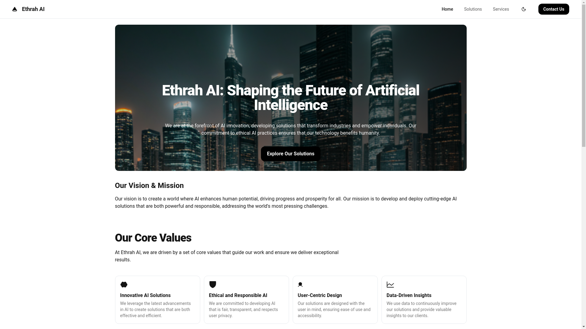 website screenshot of https://ethrah.ai/