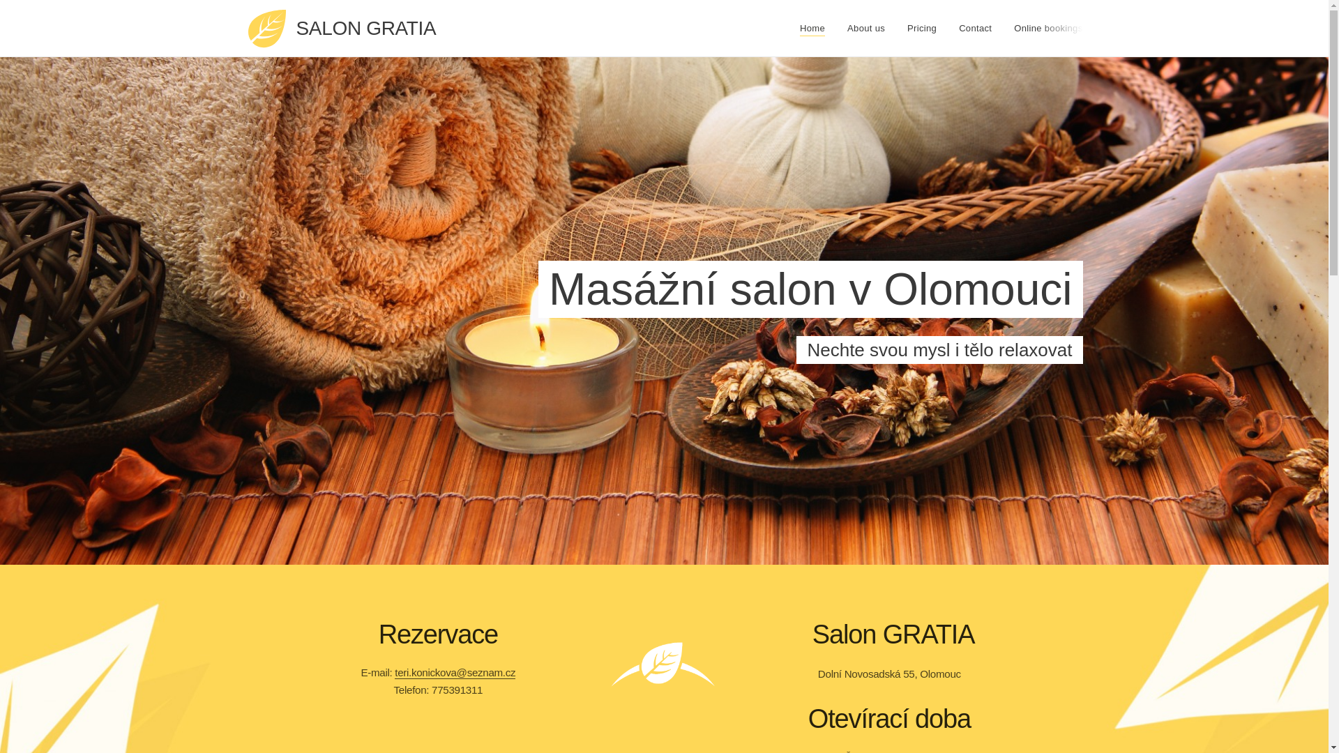 website screenshot of https://masazekonickova.cz/