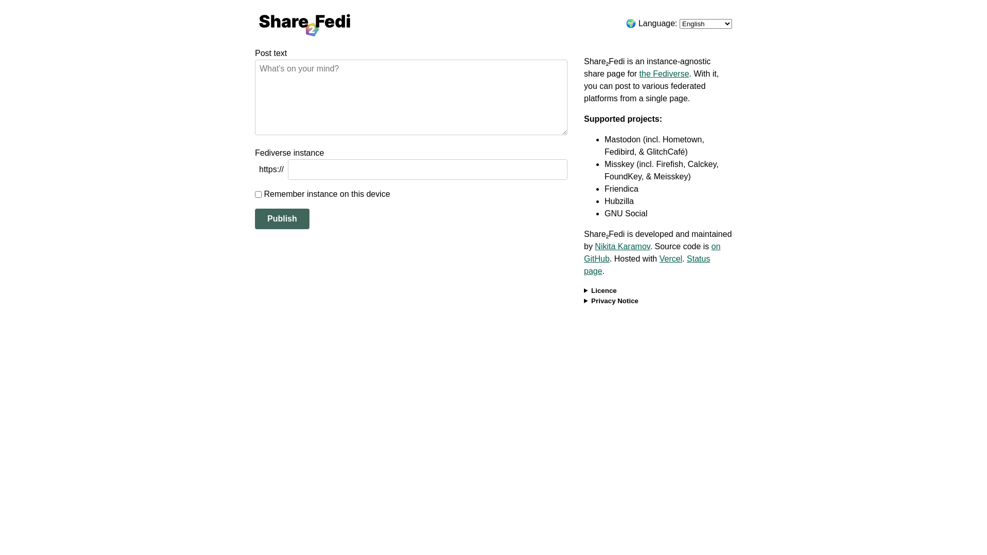 website screenshot of https://share2fedi-a6n.pages.dev/