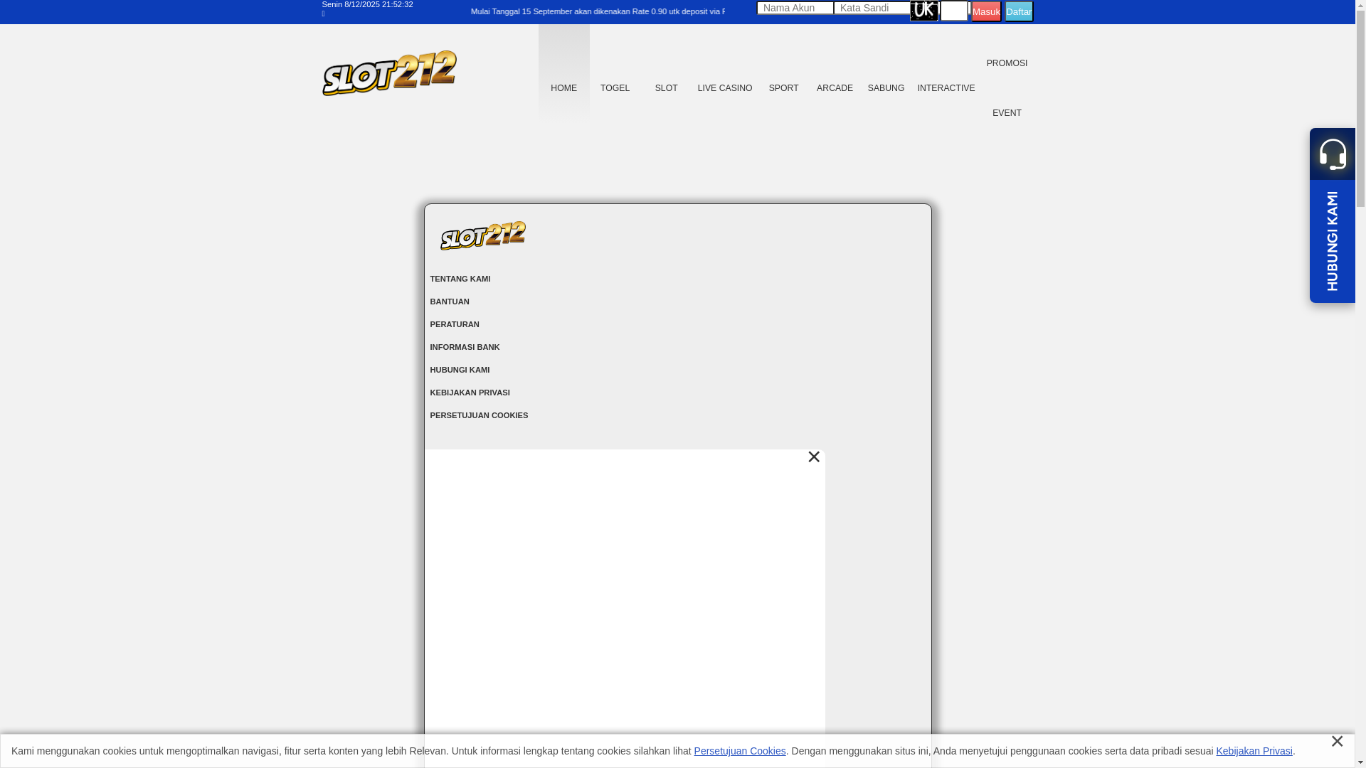 website screenshot of https://slot212jplrtp19.com/