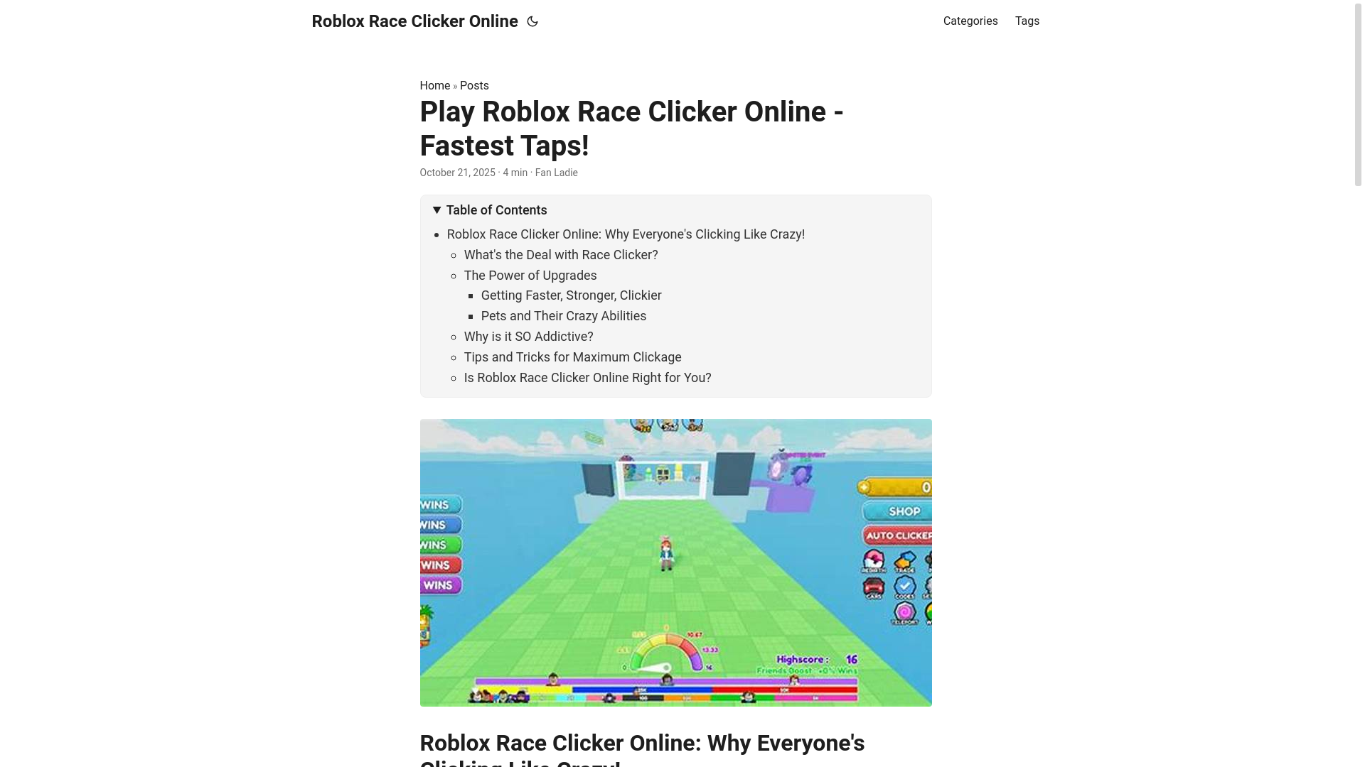 website screenshot of https://roblox-race-clicker-online.pages.dev/