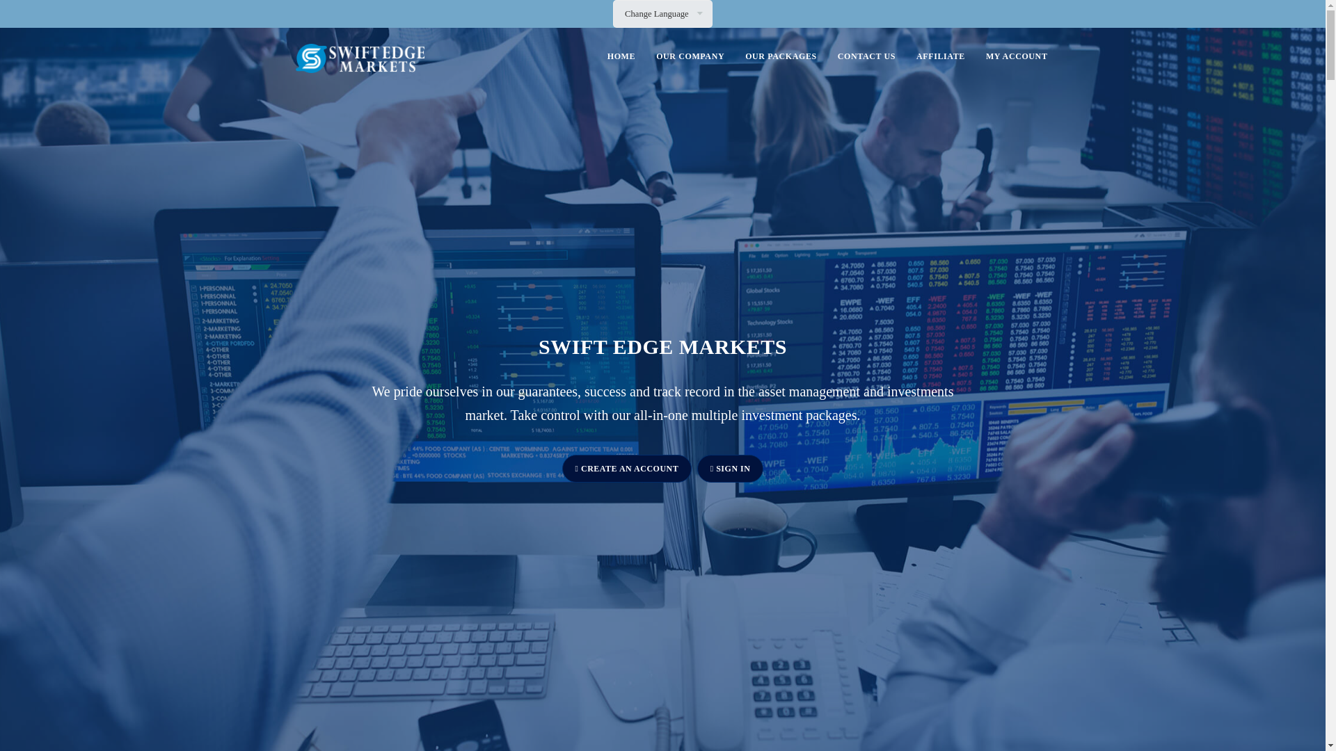 website screenshot of http://www.swiftedgemarket.com