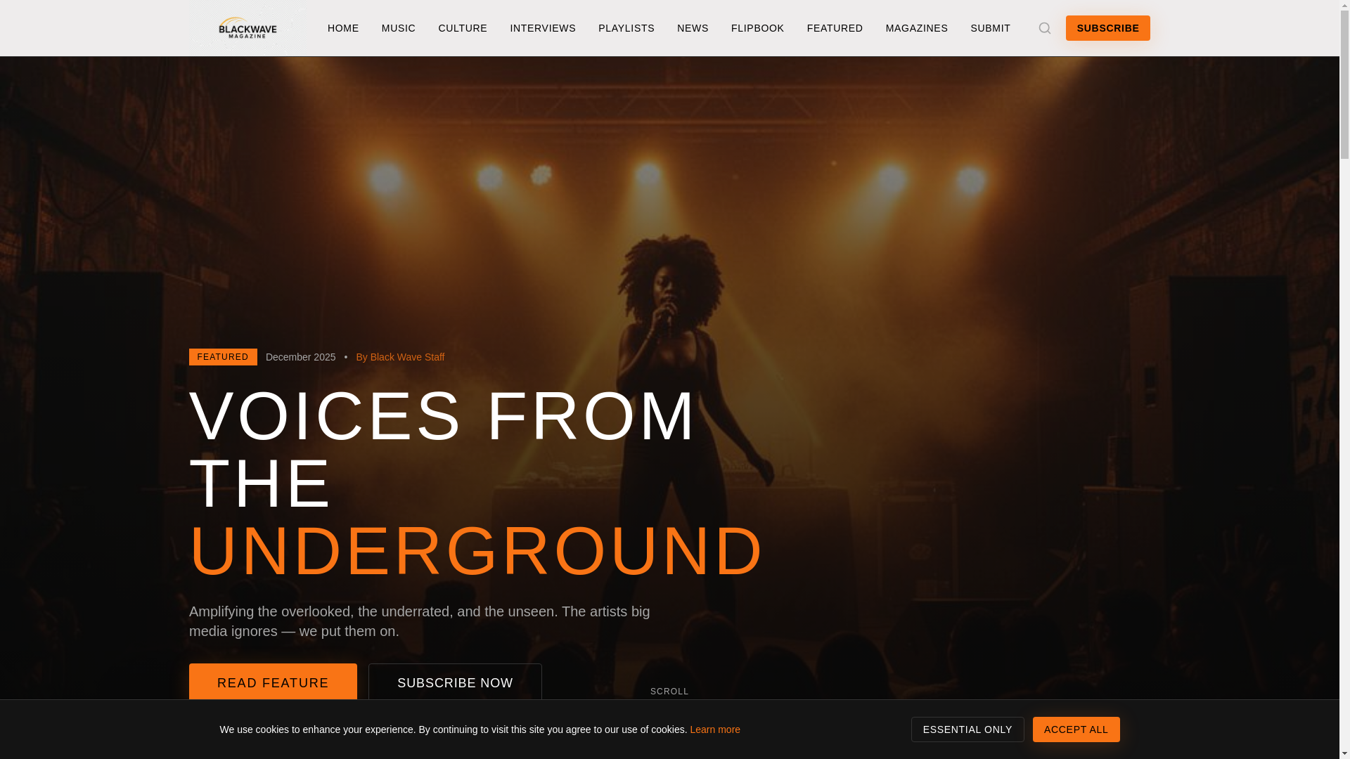 website screenshot of https://blackwavemagazine.com/