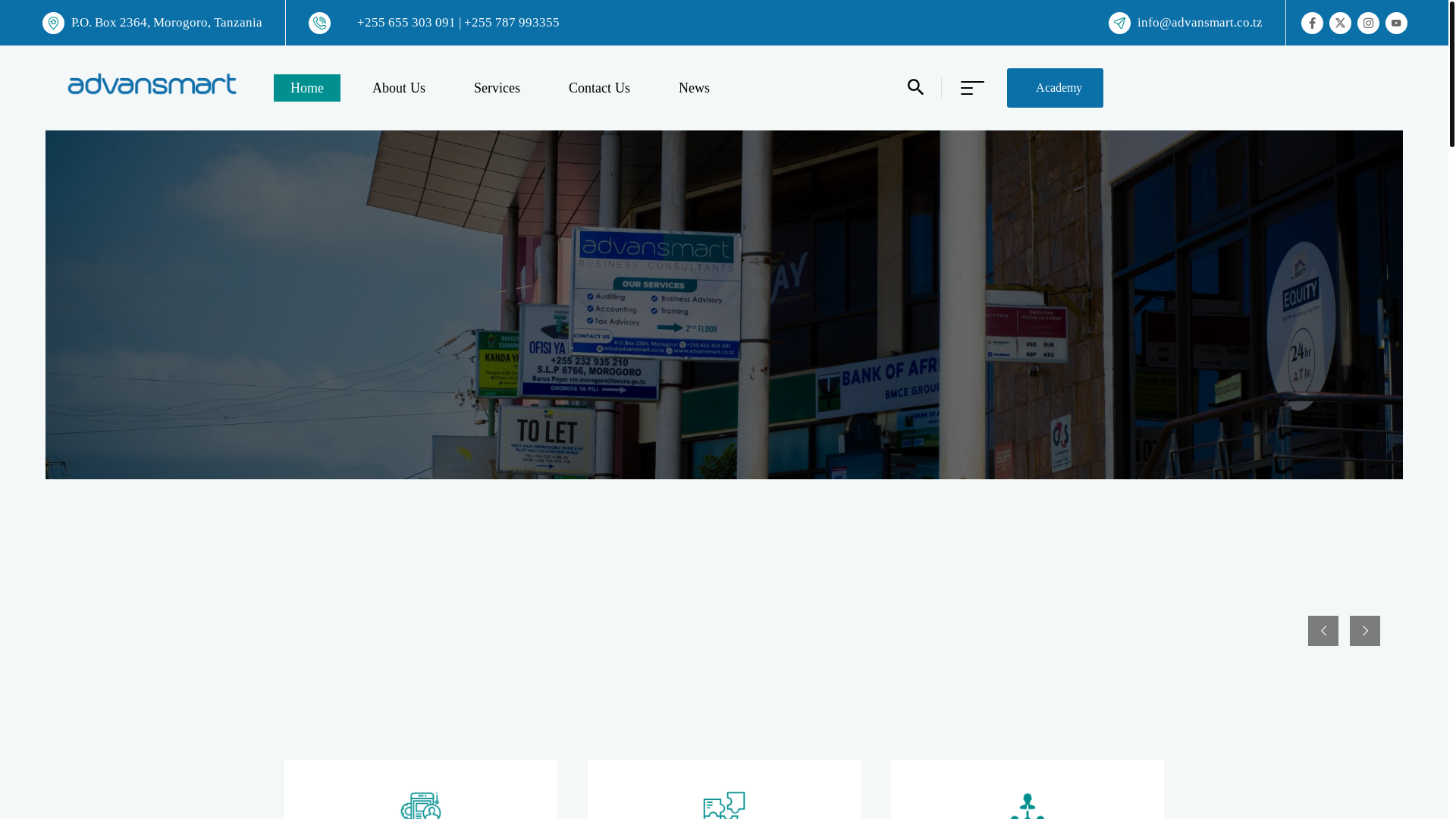 website screenshot of https://advansmart.co.tz