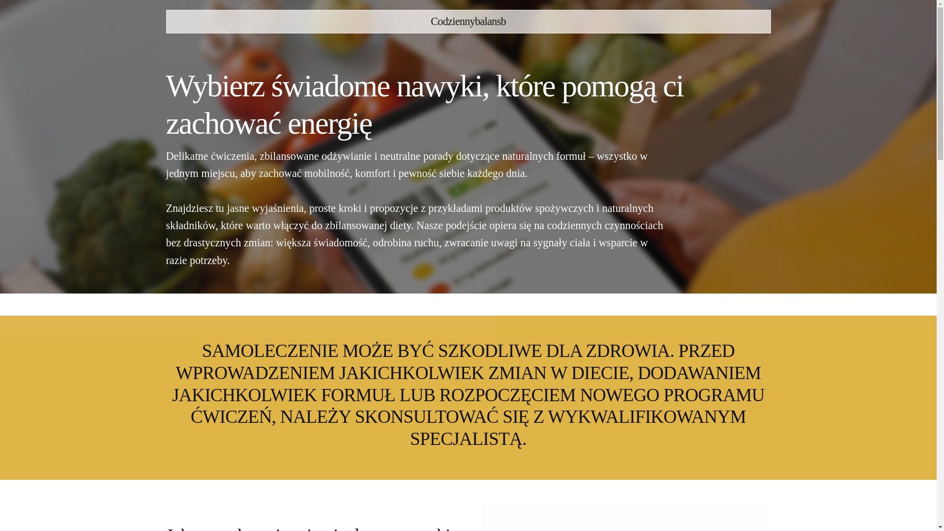 website screenshot of https://codziennybalansb.info/