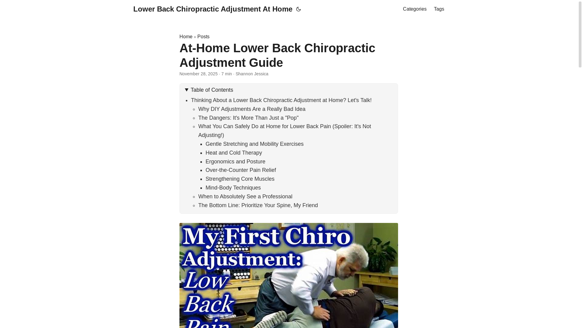 website screenshot of https://lowerbackchiropracticadjustmentathome.pages.dev/