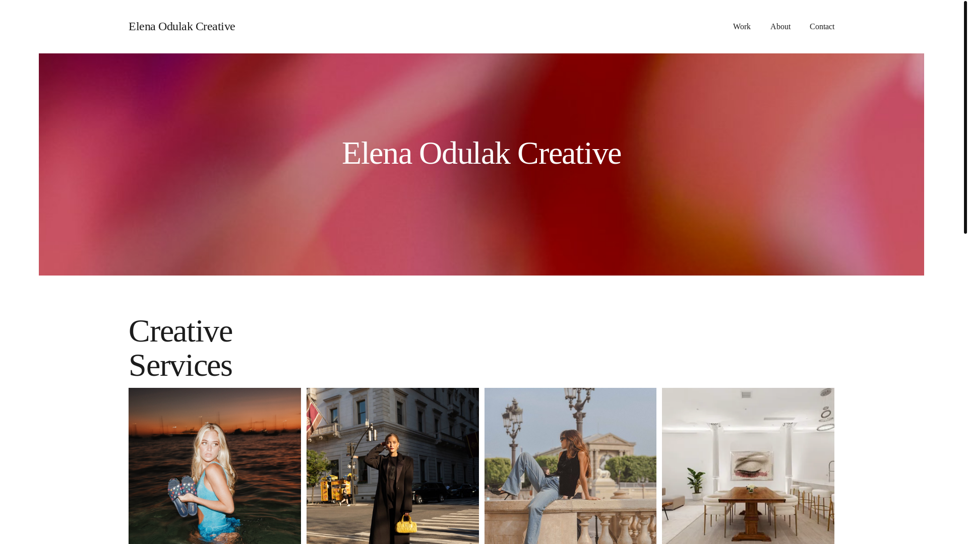 website screenshot of https://elenaodulakcreative.com/