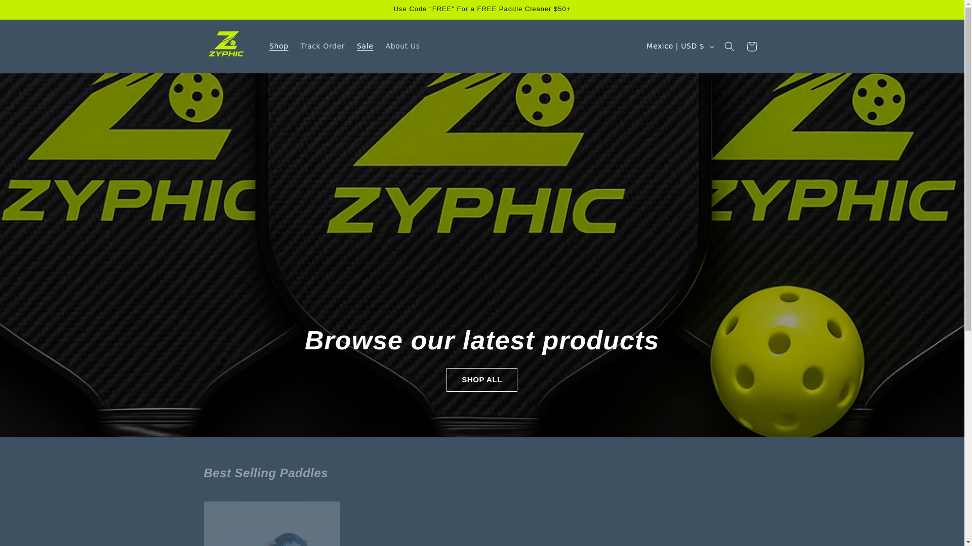 website screenshot of https://zyphicpickleball.com/