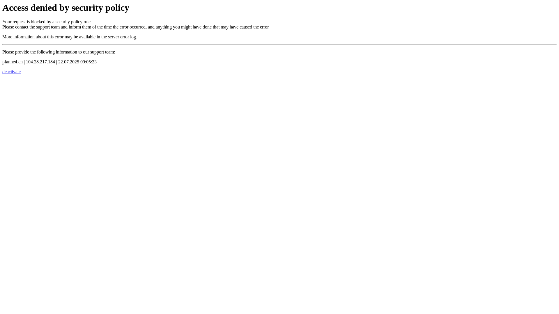 website screenshot of https://pfanne4.ch/