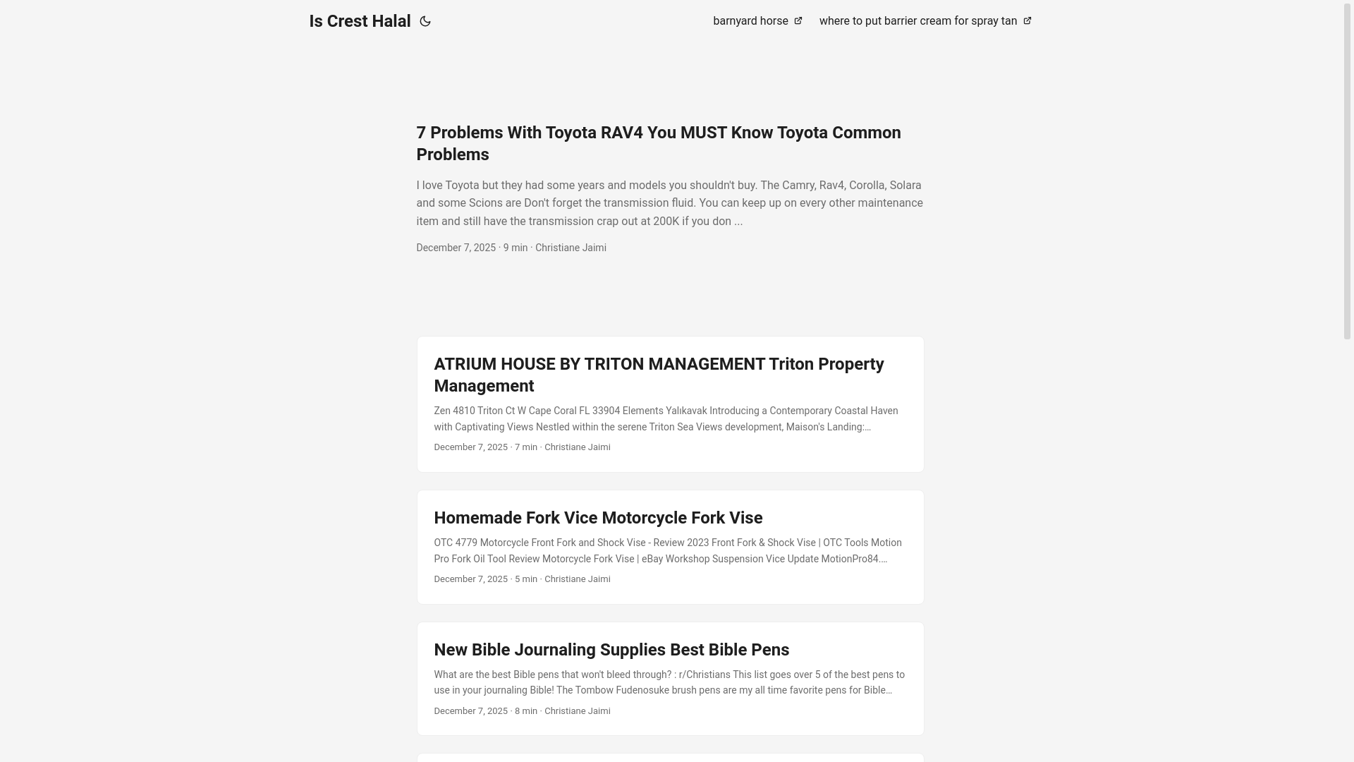 website screenshot of https://iscresthalal.pages.dev/