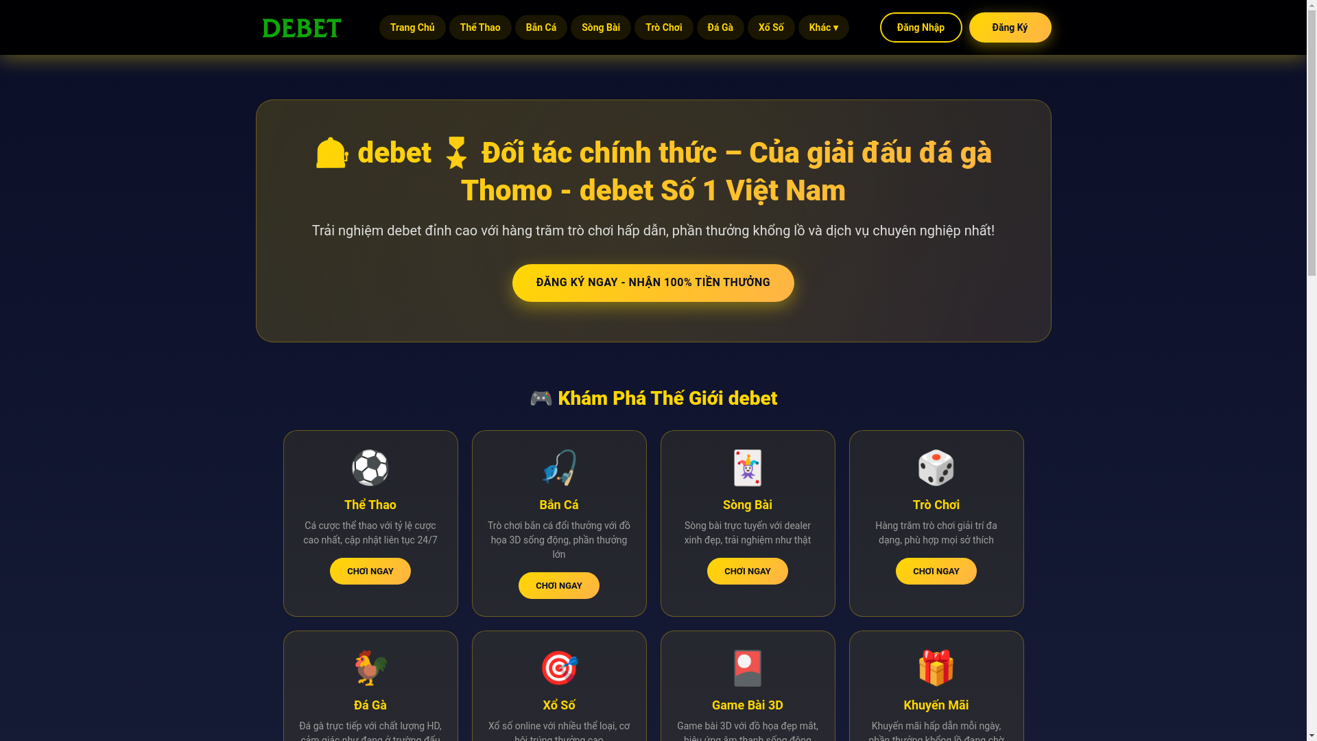 website screenshot of https://debet-game.com/