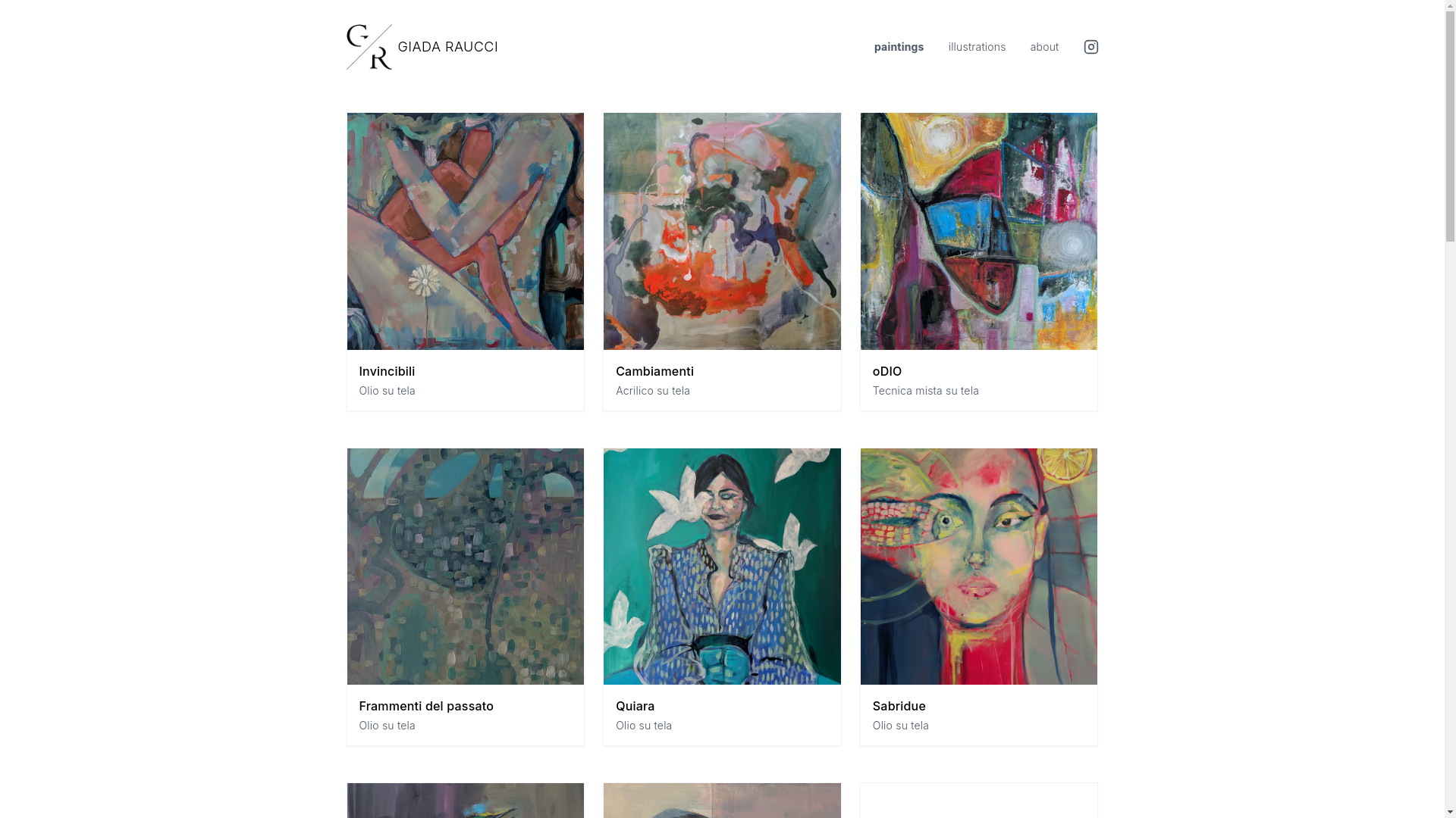 website screenshot of https://giadaraucciart.pages.dev/