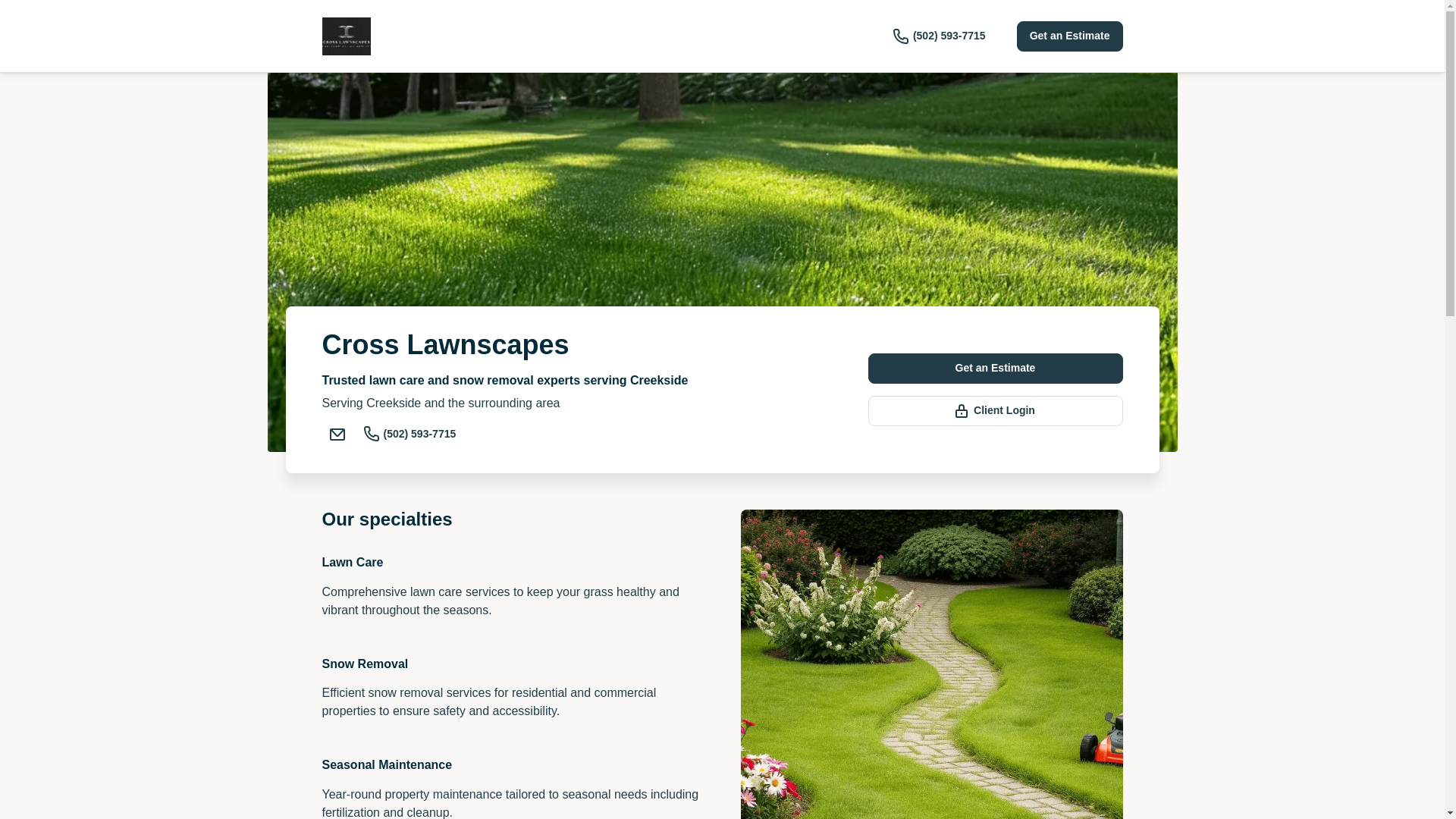 website screenshot of https://crosslawnscapes.com/