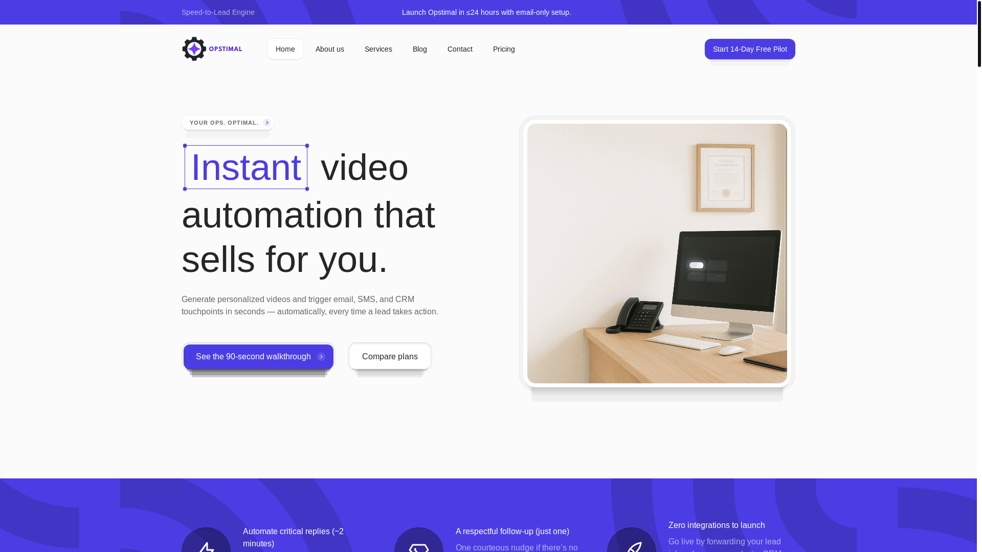 website screenshot of https://opstimal-team.com/