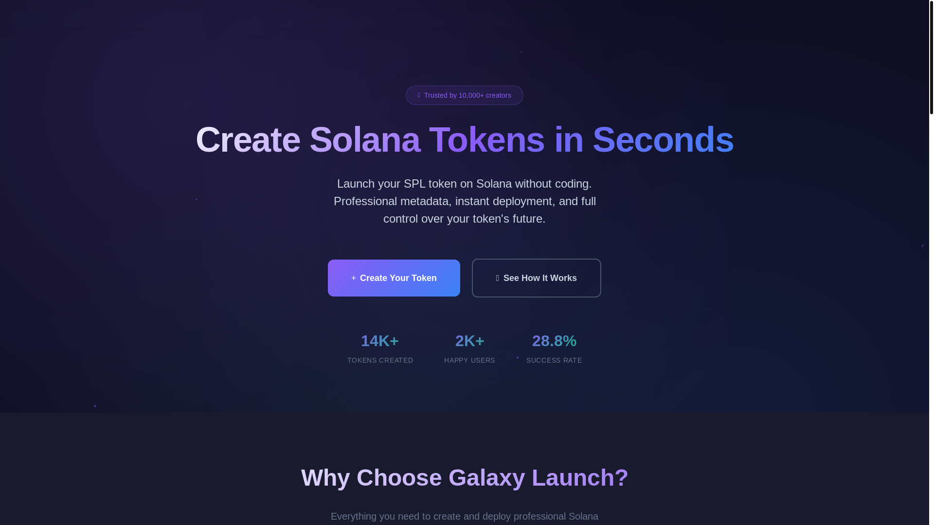 website screenshot of https://galaxylaunch.xyz/